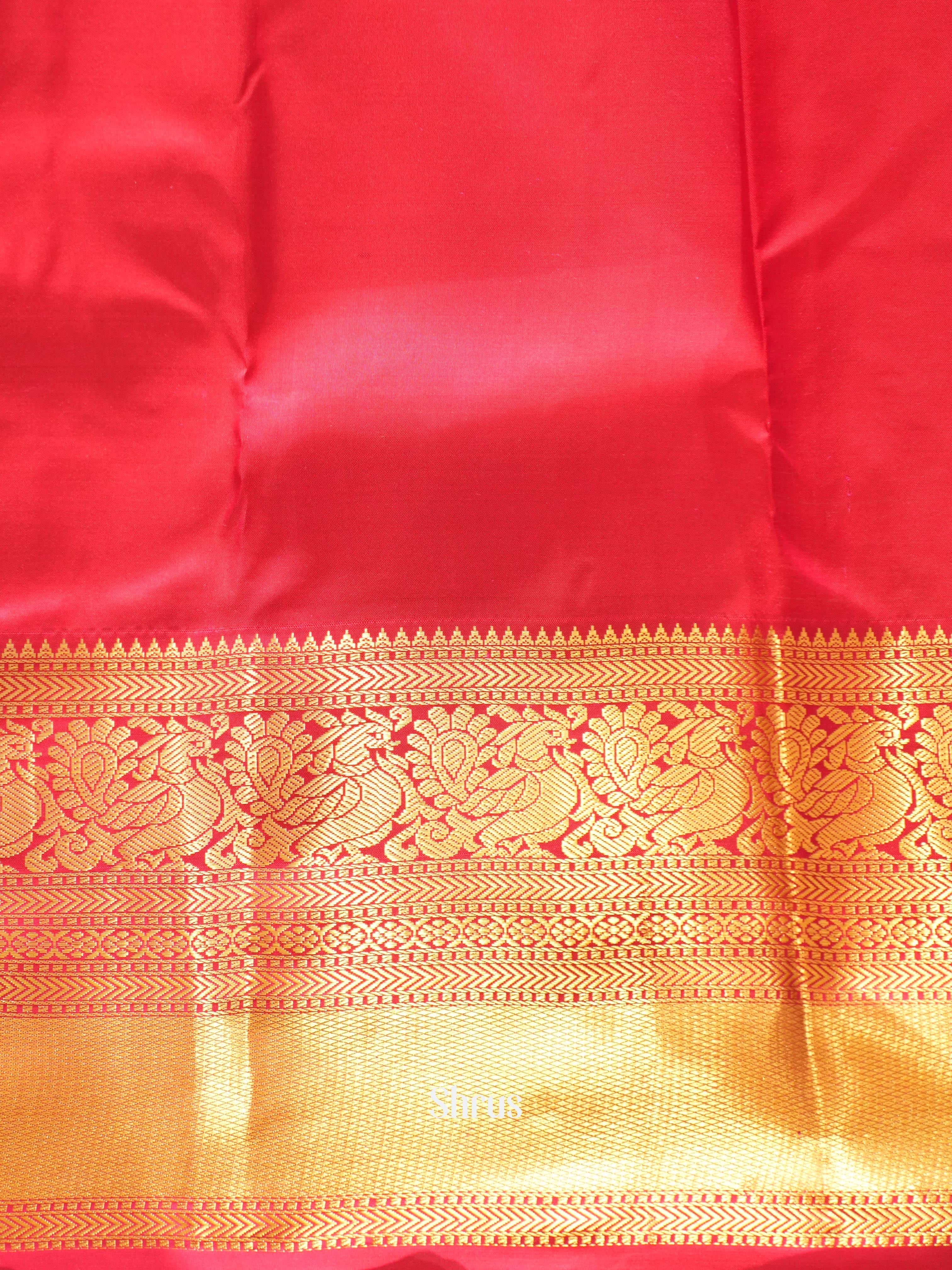 Pastel Green & Maroon - Kanchipuram silk Saree