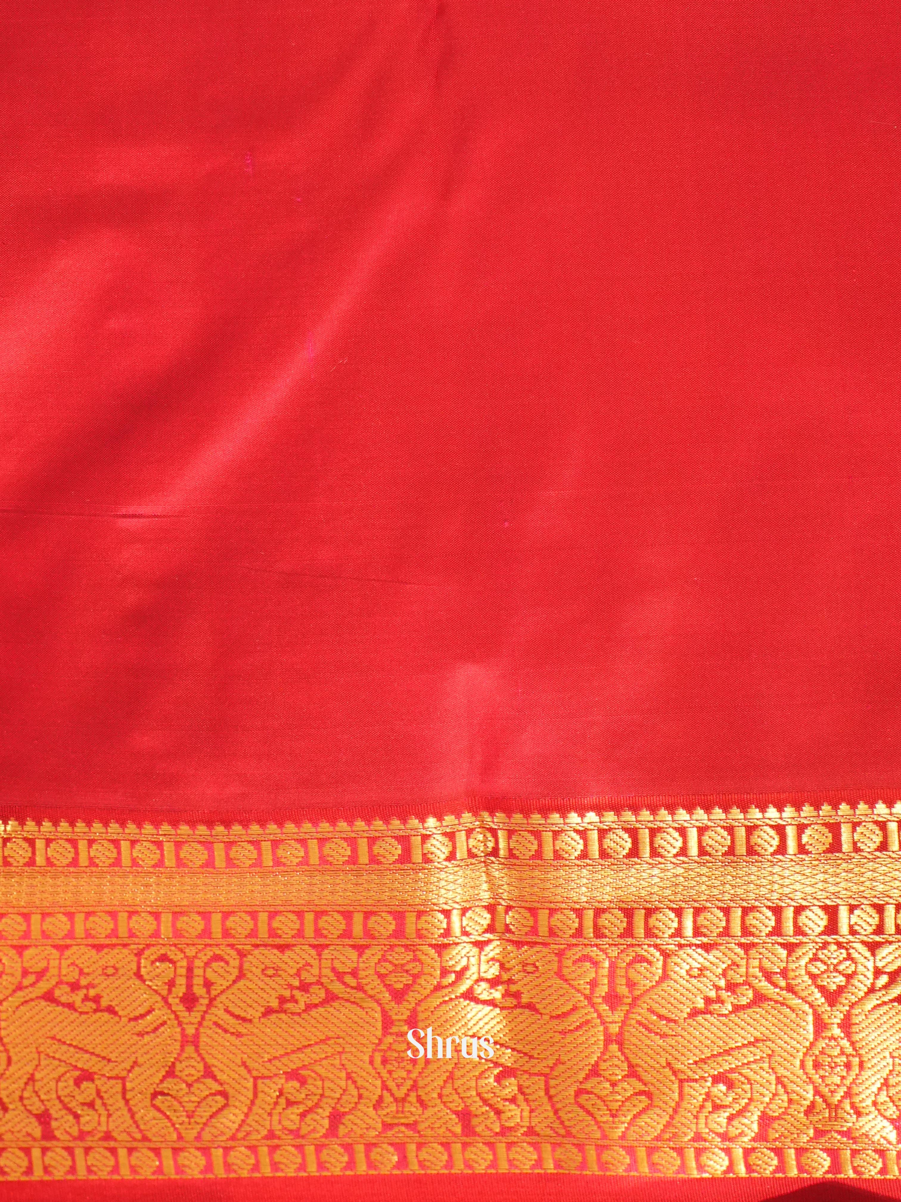 Blue & Maroon - Kanchipuram silk Saree