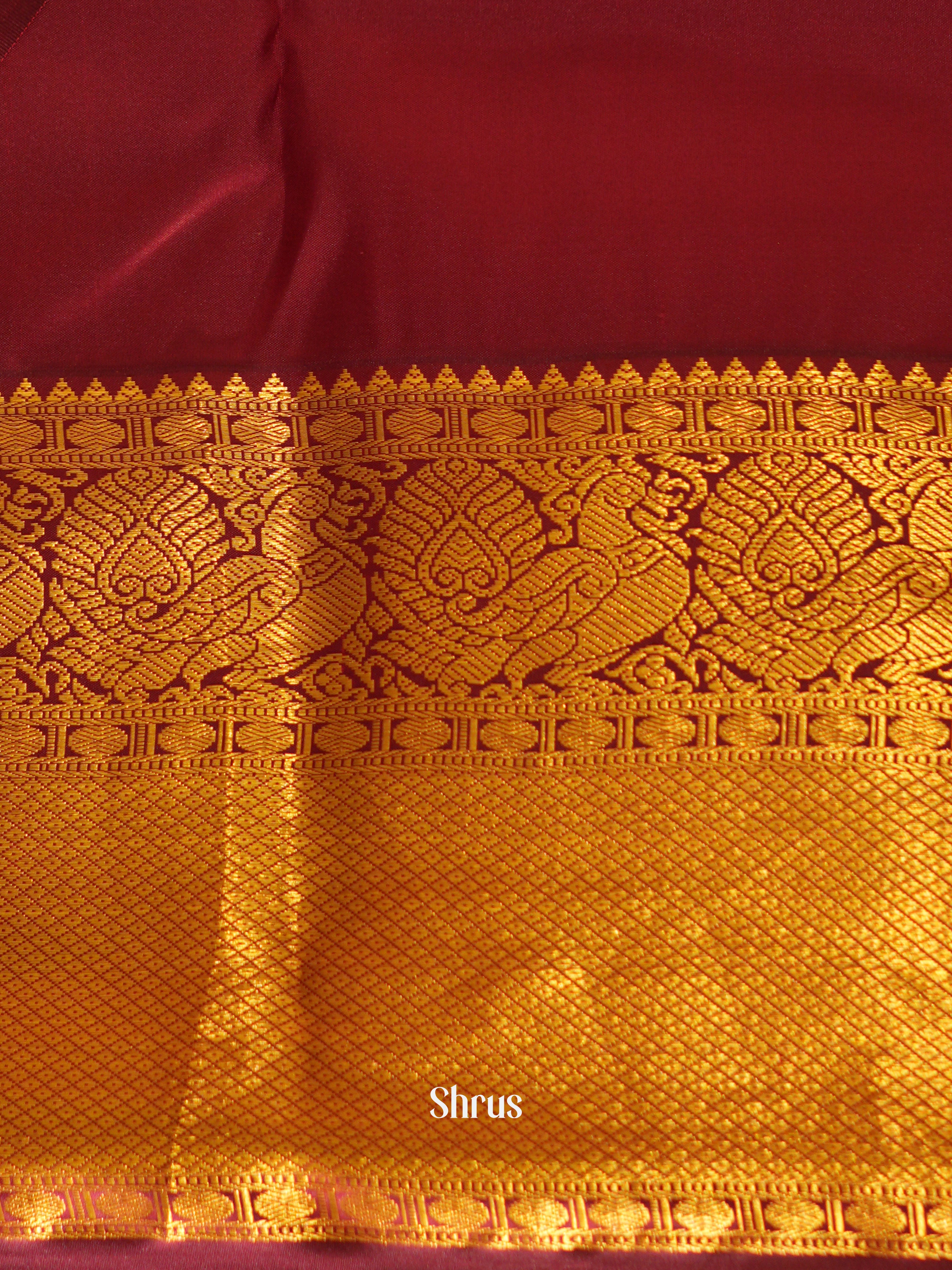 Blue & Maroon- Kanchipuram Silk Saree