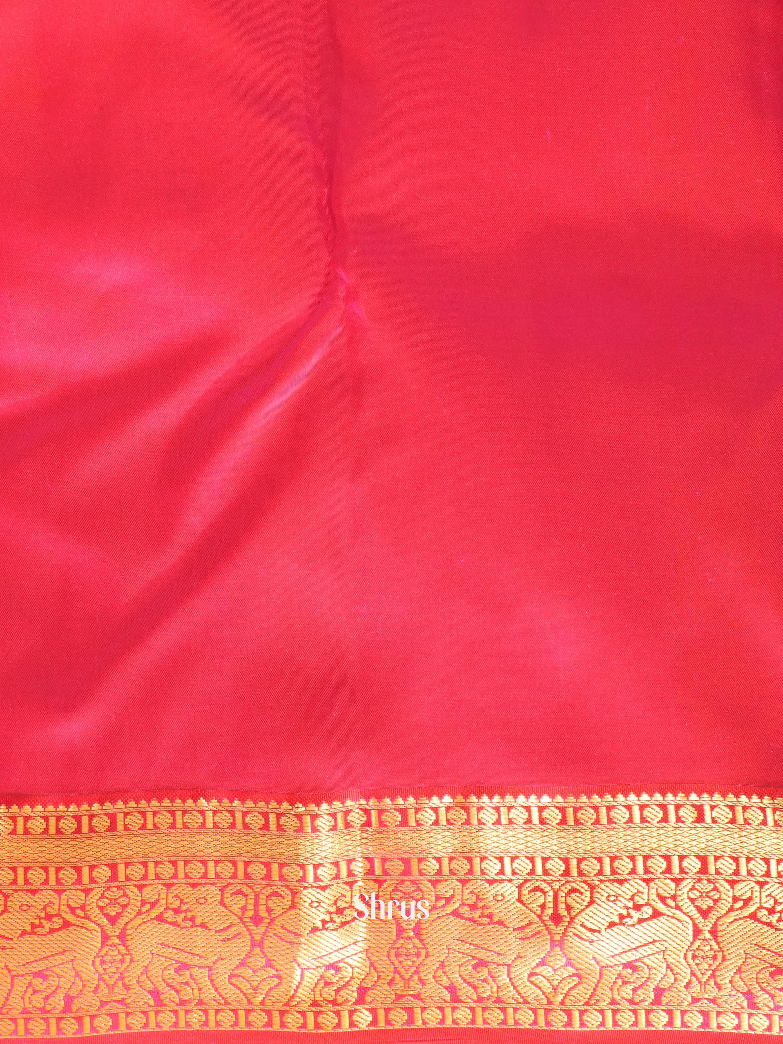 Mustard & Maroon - Kanchipuram silk Saree