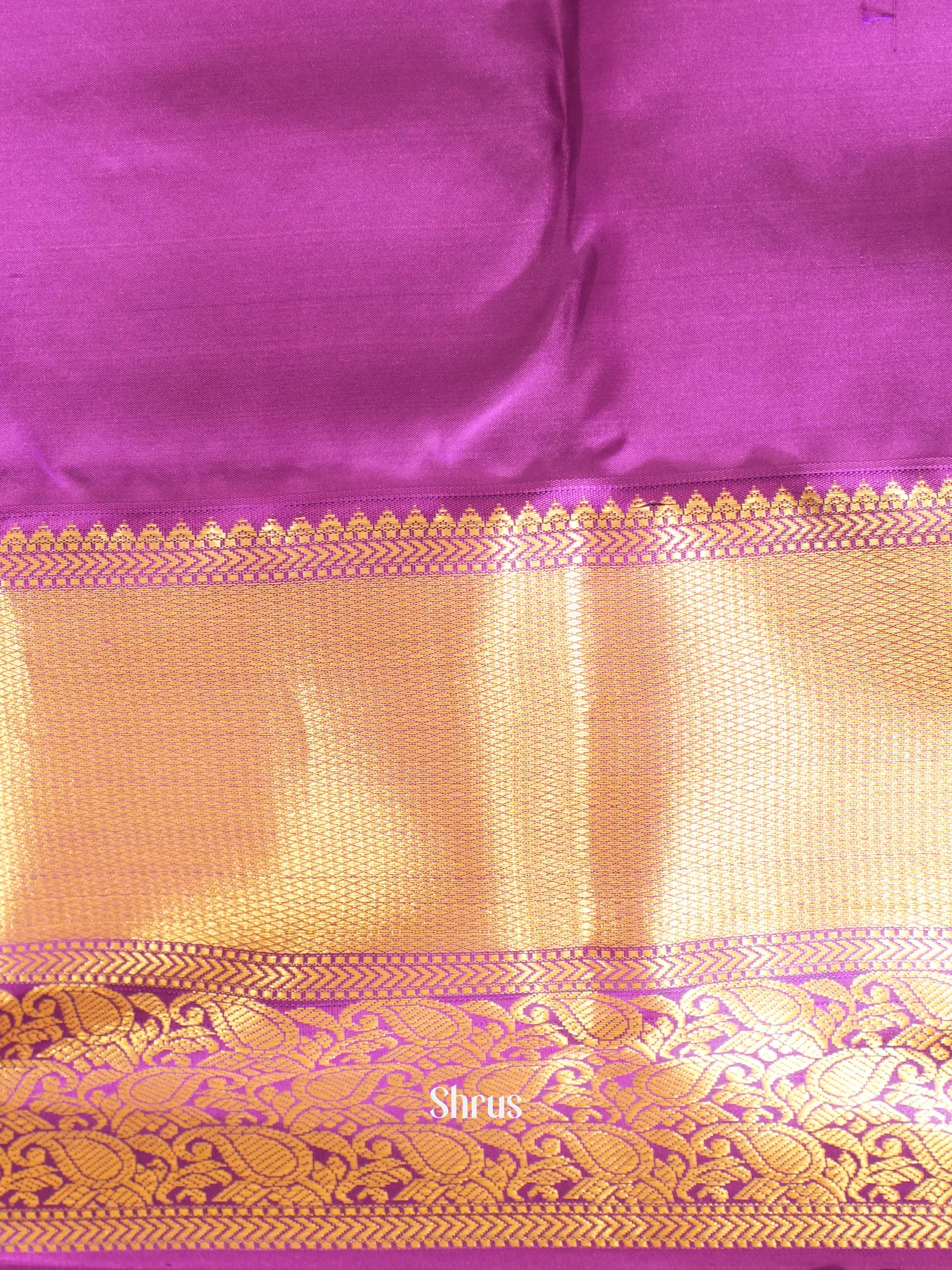 Yellow & Purple - Kanchipuram silk Saree