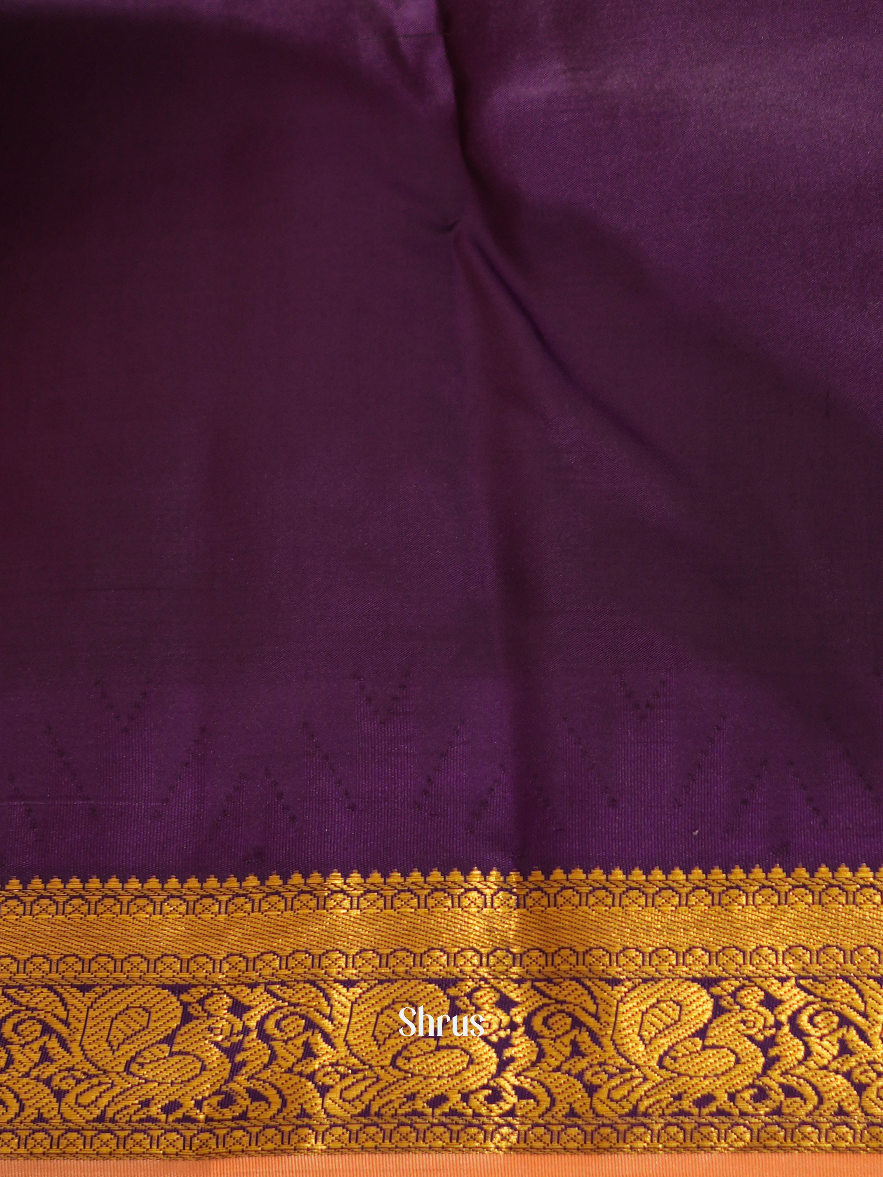 Peach & Violet - Kanchipuram Silk Saree