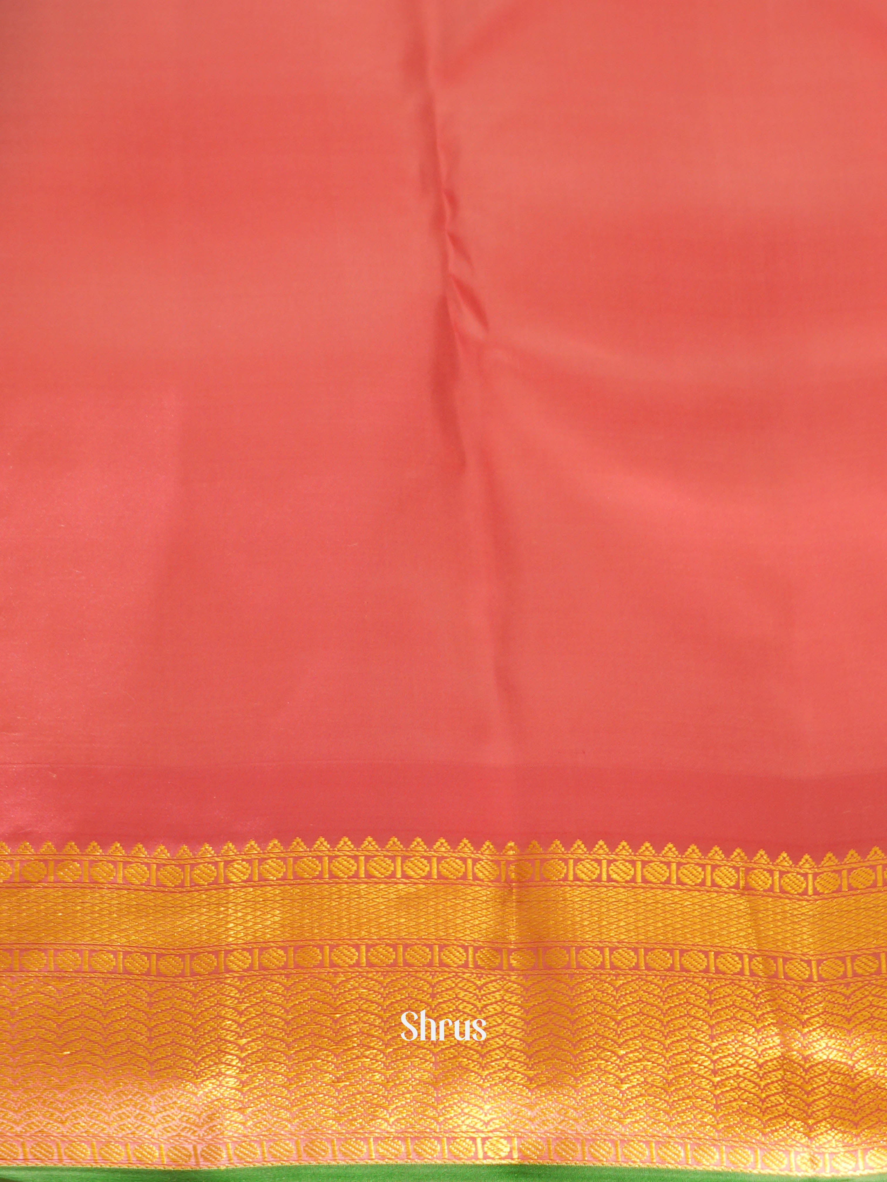 Teal & Orangish Pink- Kanchipuram Silk Saree