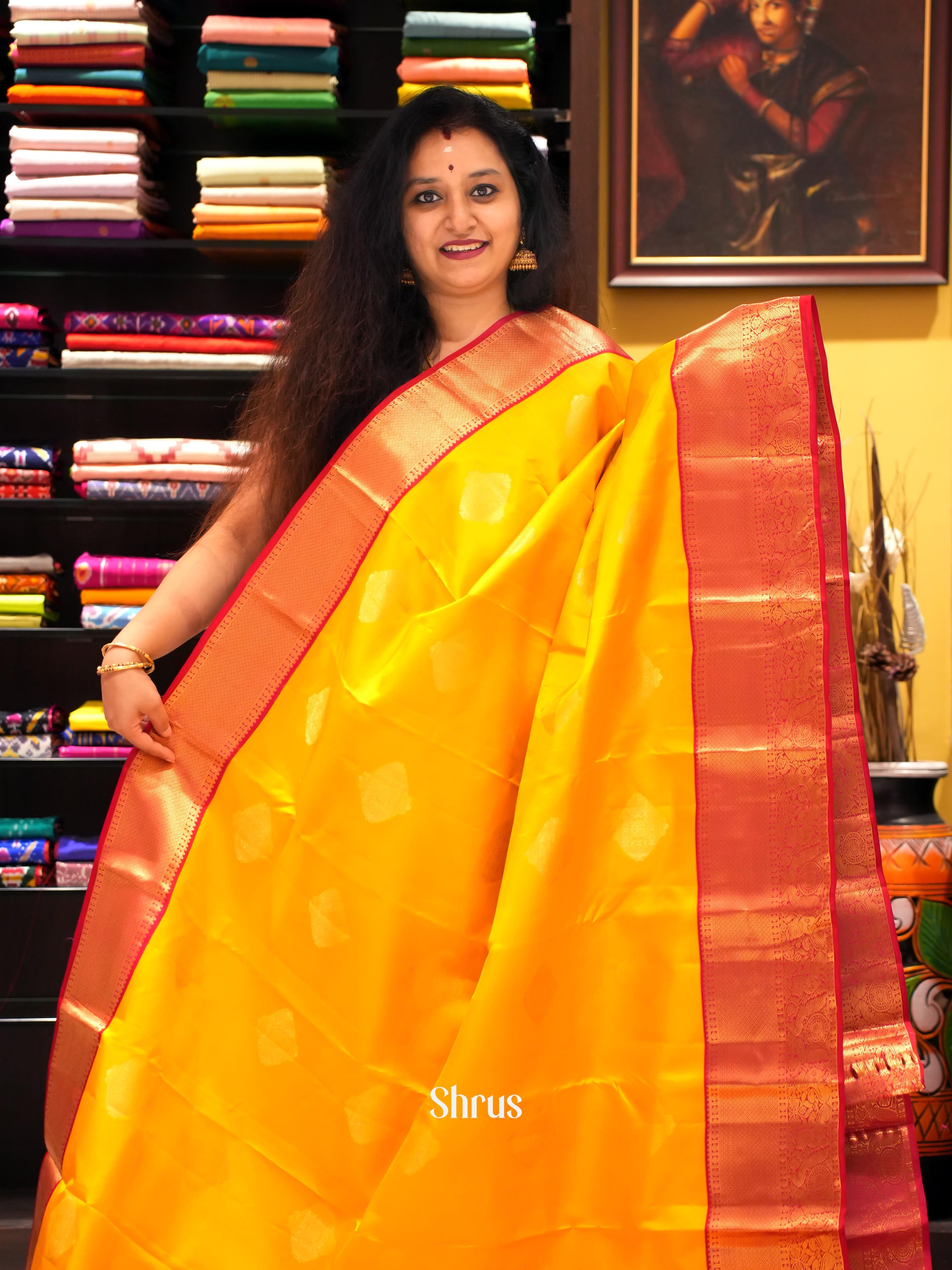 Yellow & Red- Kanchipuram silk Saree