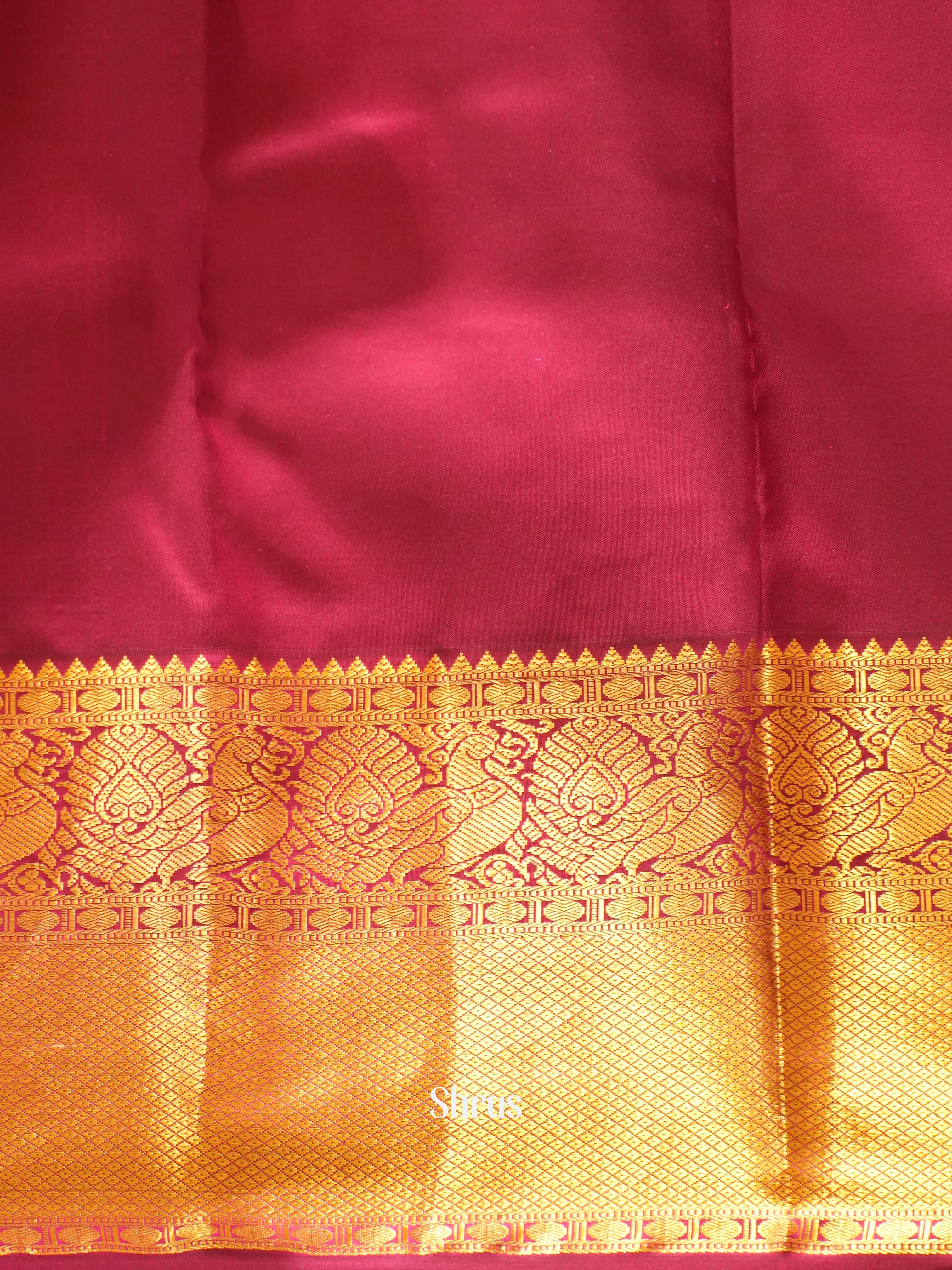 Yellow & Maroon - Kanchipuram silk Saree