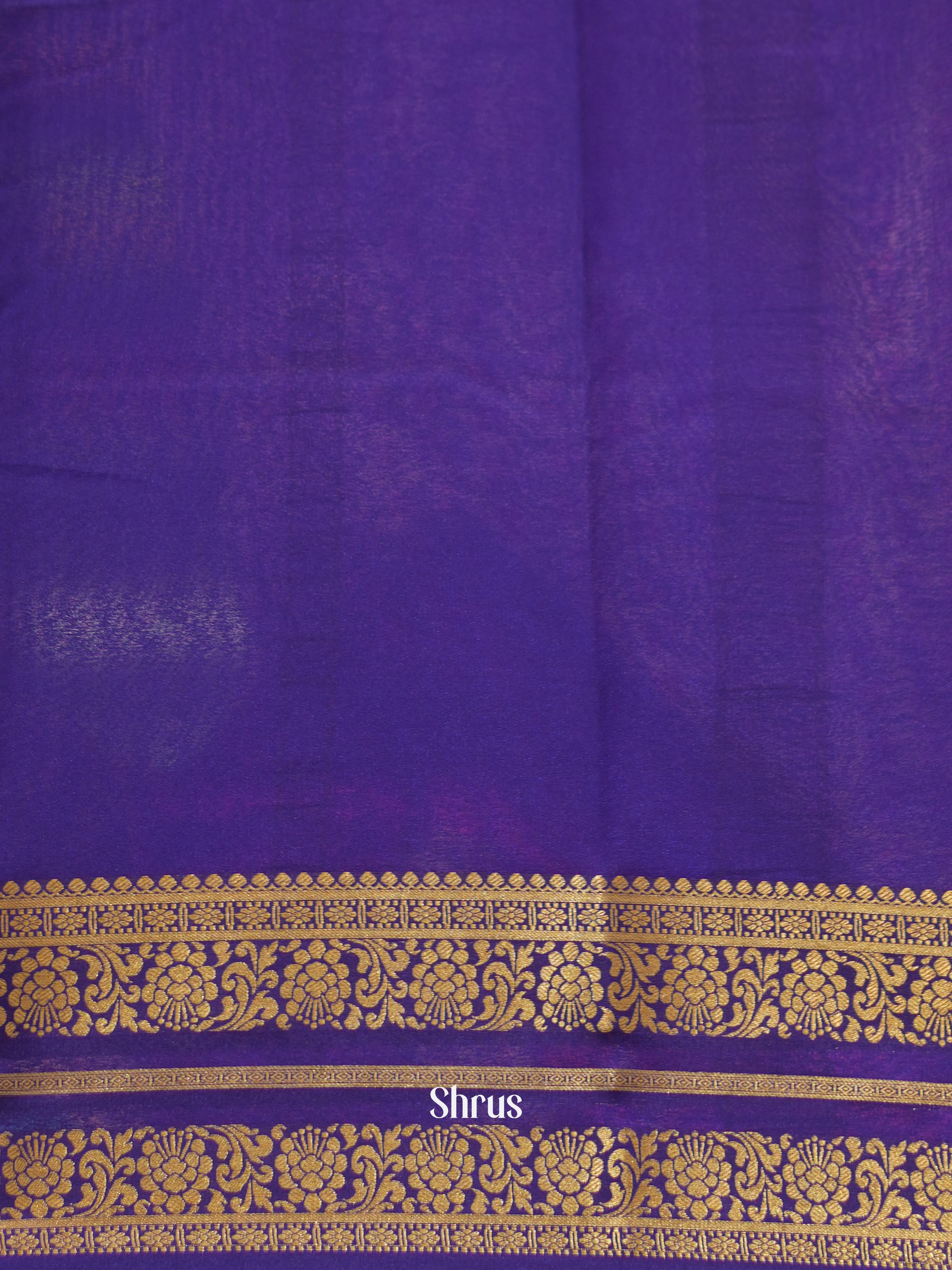 Yellow & Violet - Mysore Silk Saree