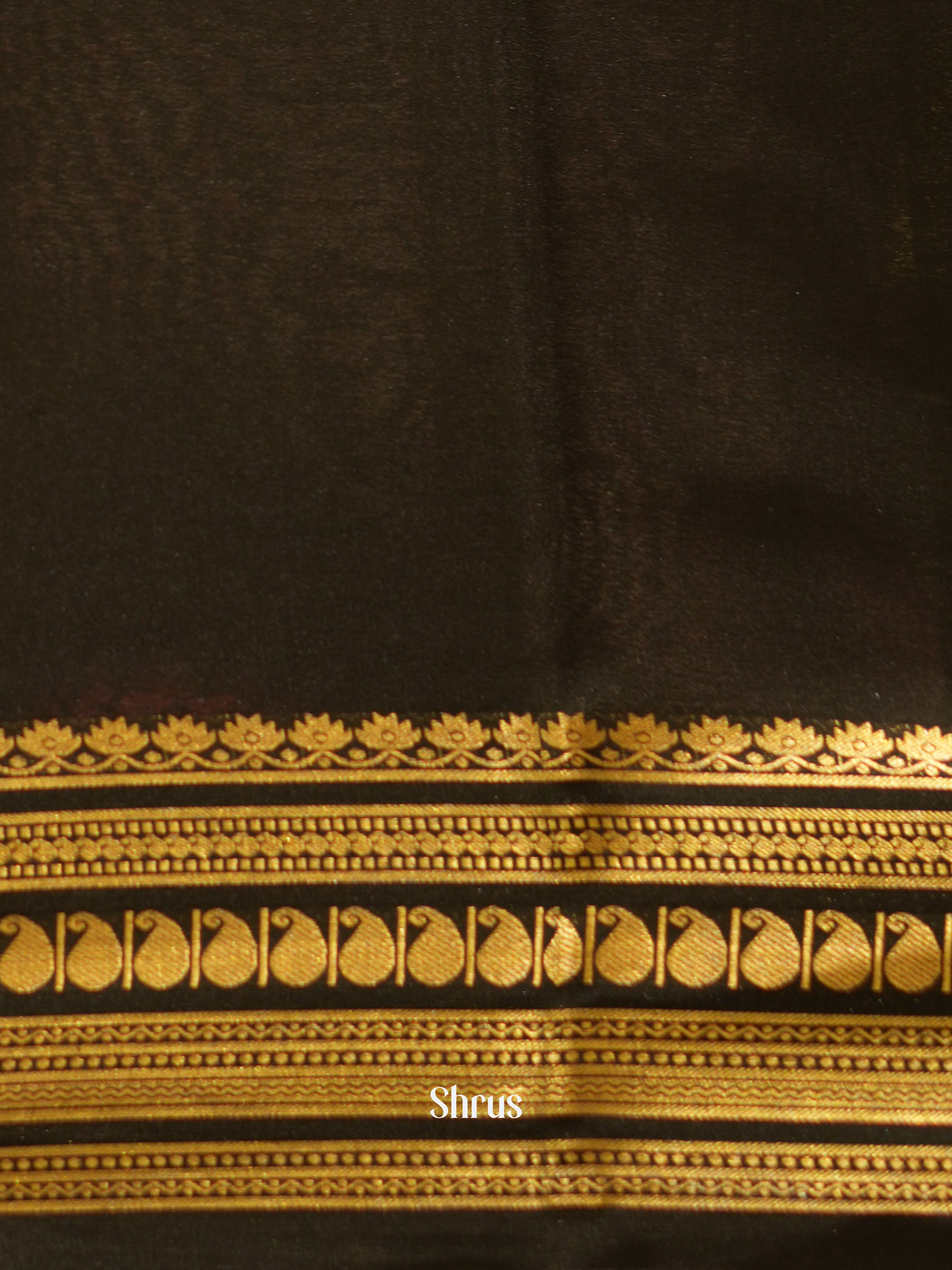 Yellow & Black - Mysore Silk Saree