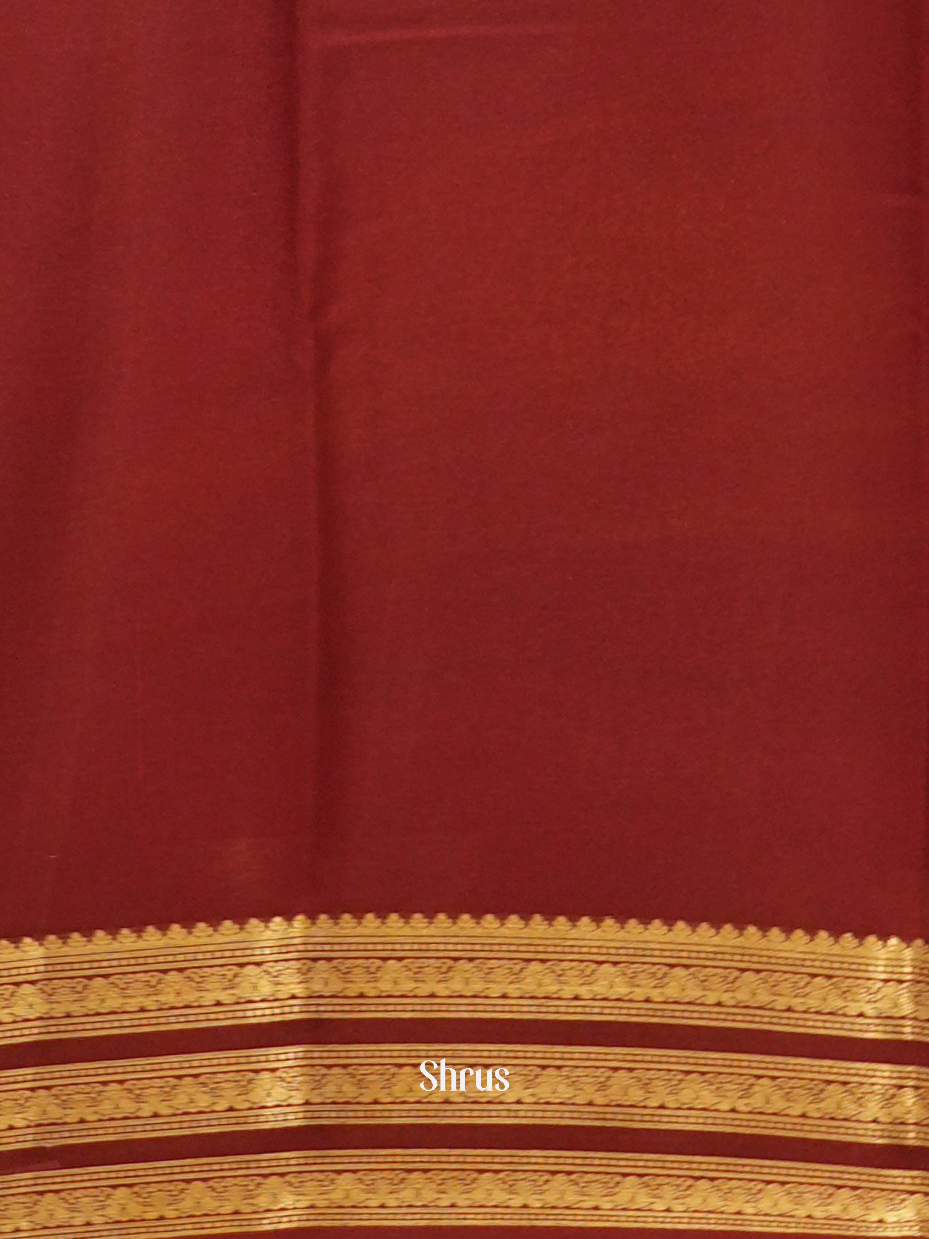 Orange & Brown - Mysore Silk Saree