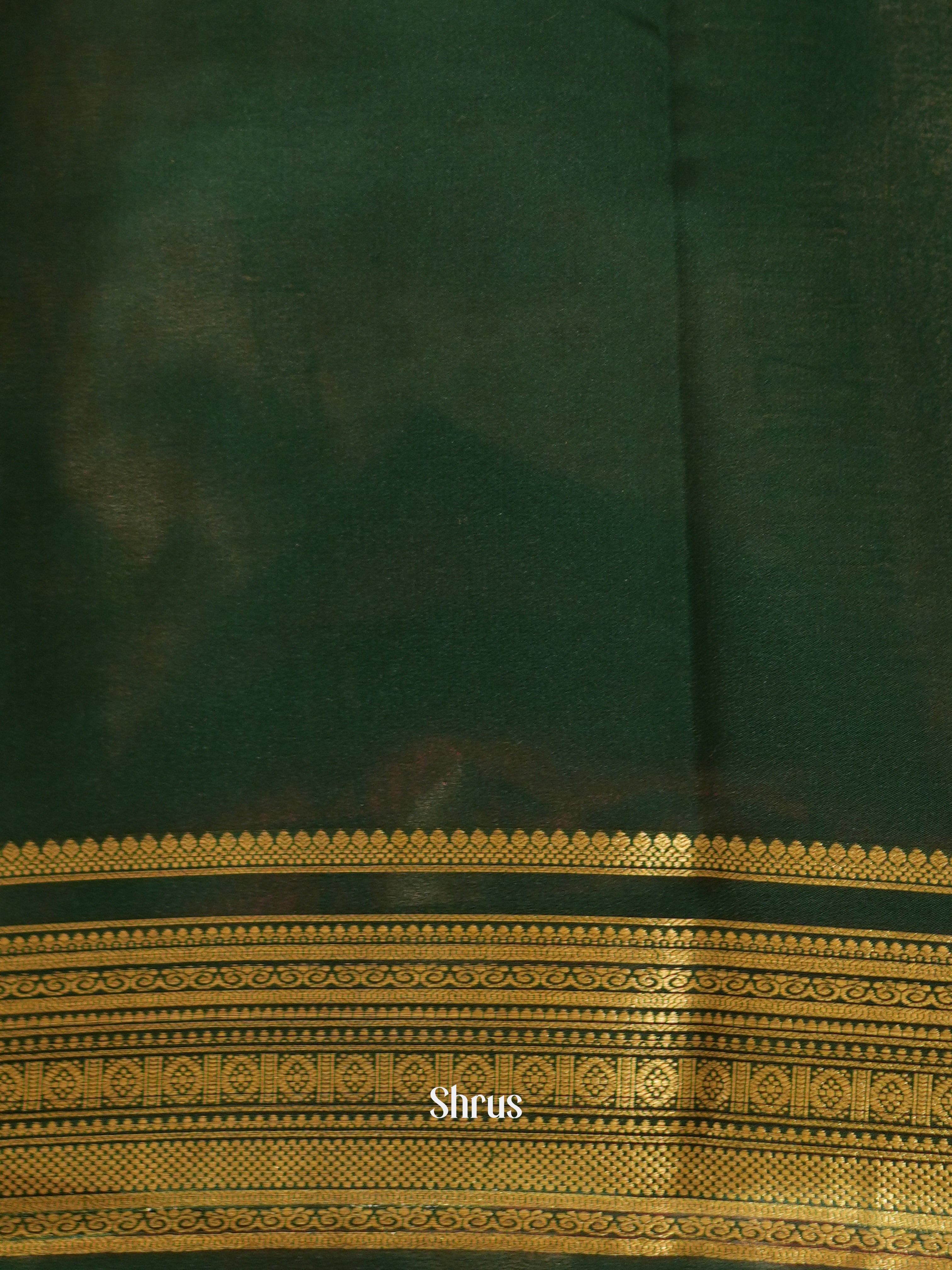 Orange & Green - Mysore Silk Saree