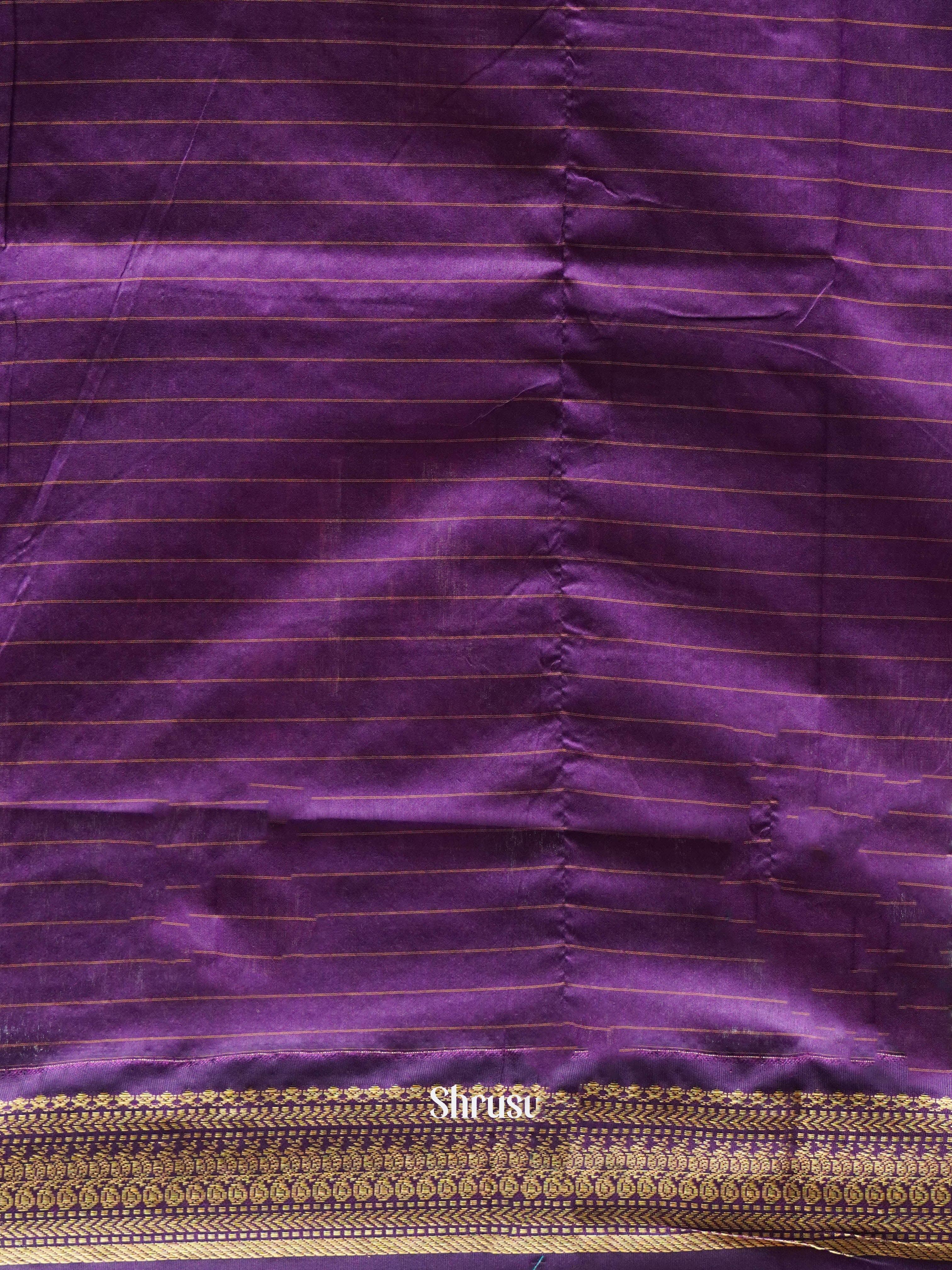 Peacock Green & Purple - Kalyani Cotton Saree