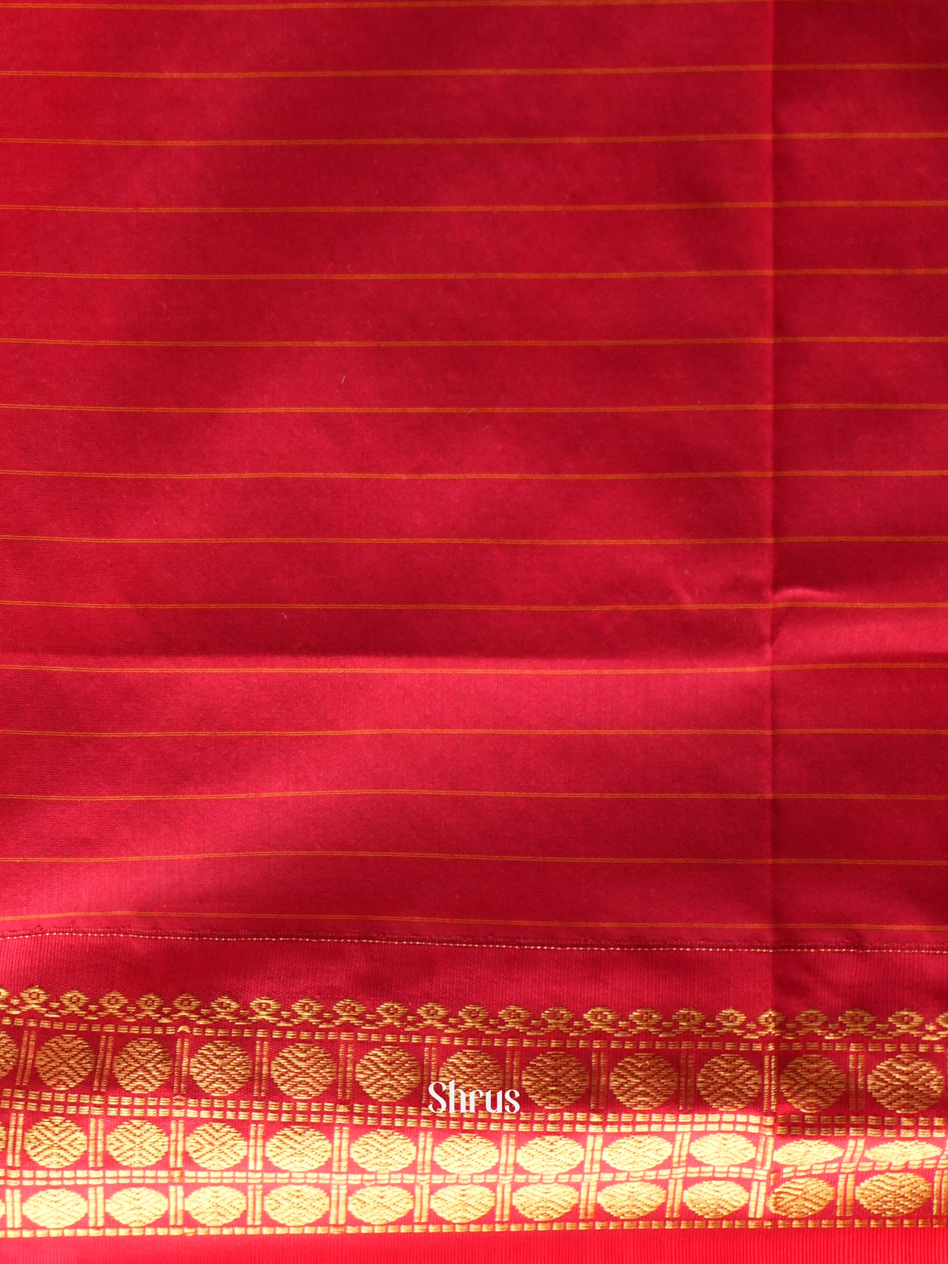 Mehandi Green & Red - Kalyani Cotton Saree