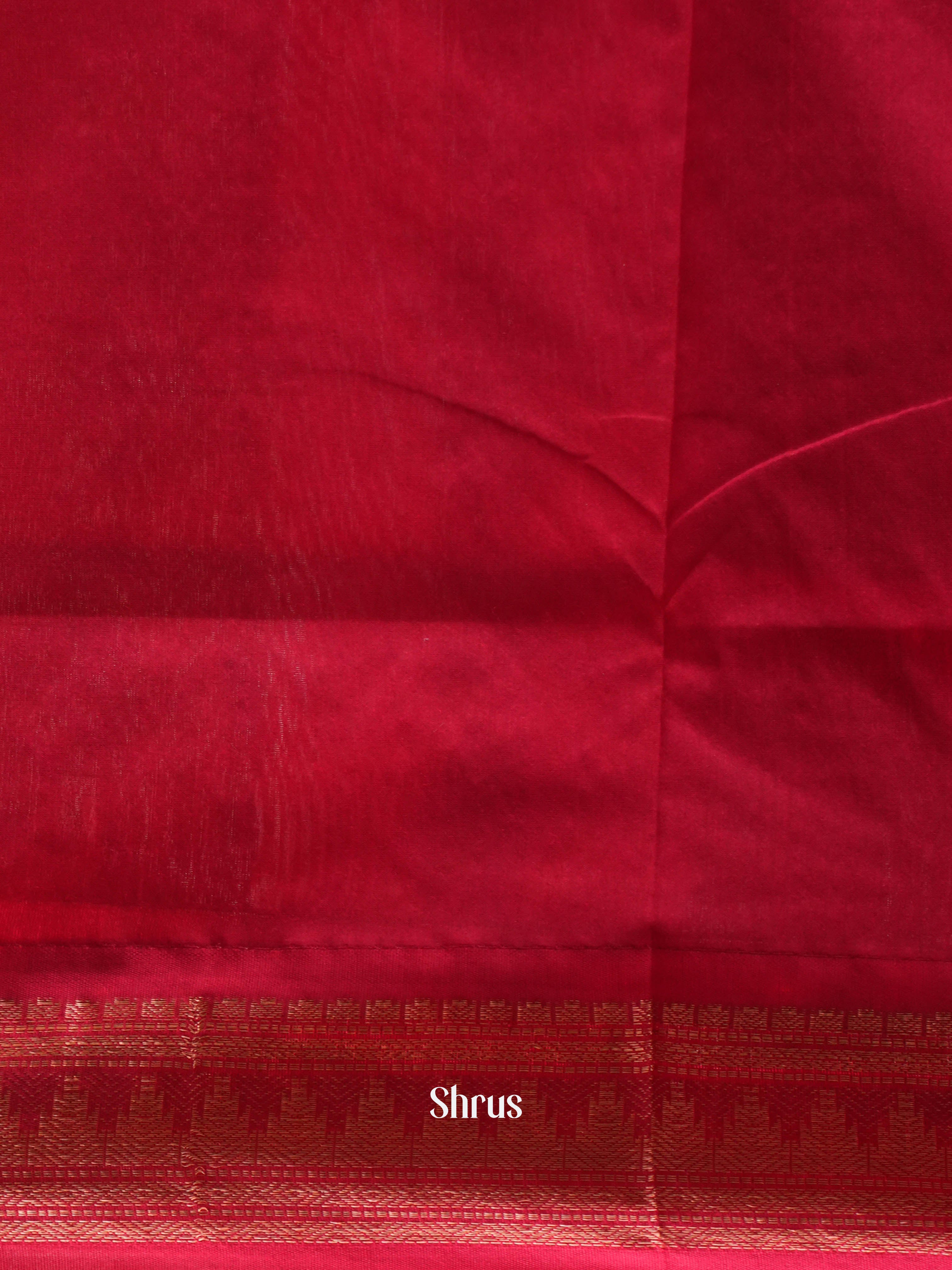 Double Shaded Green & Red - Kalyani Cotton Saree