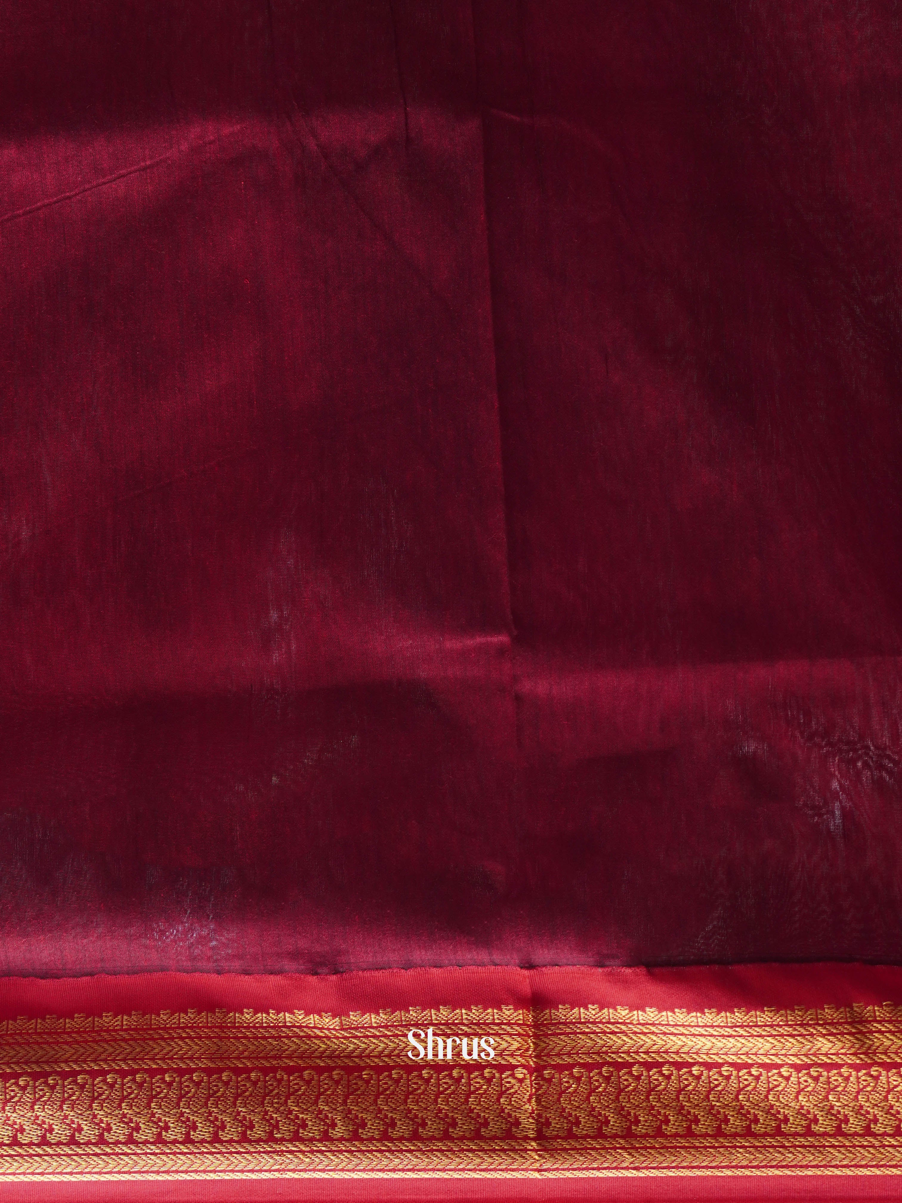 Blue & Maroon - Kalyani Cotton Saree