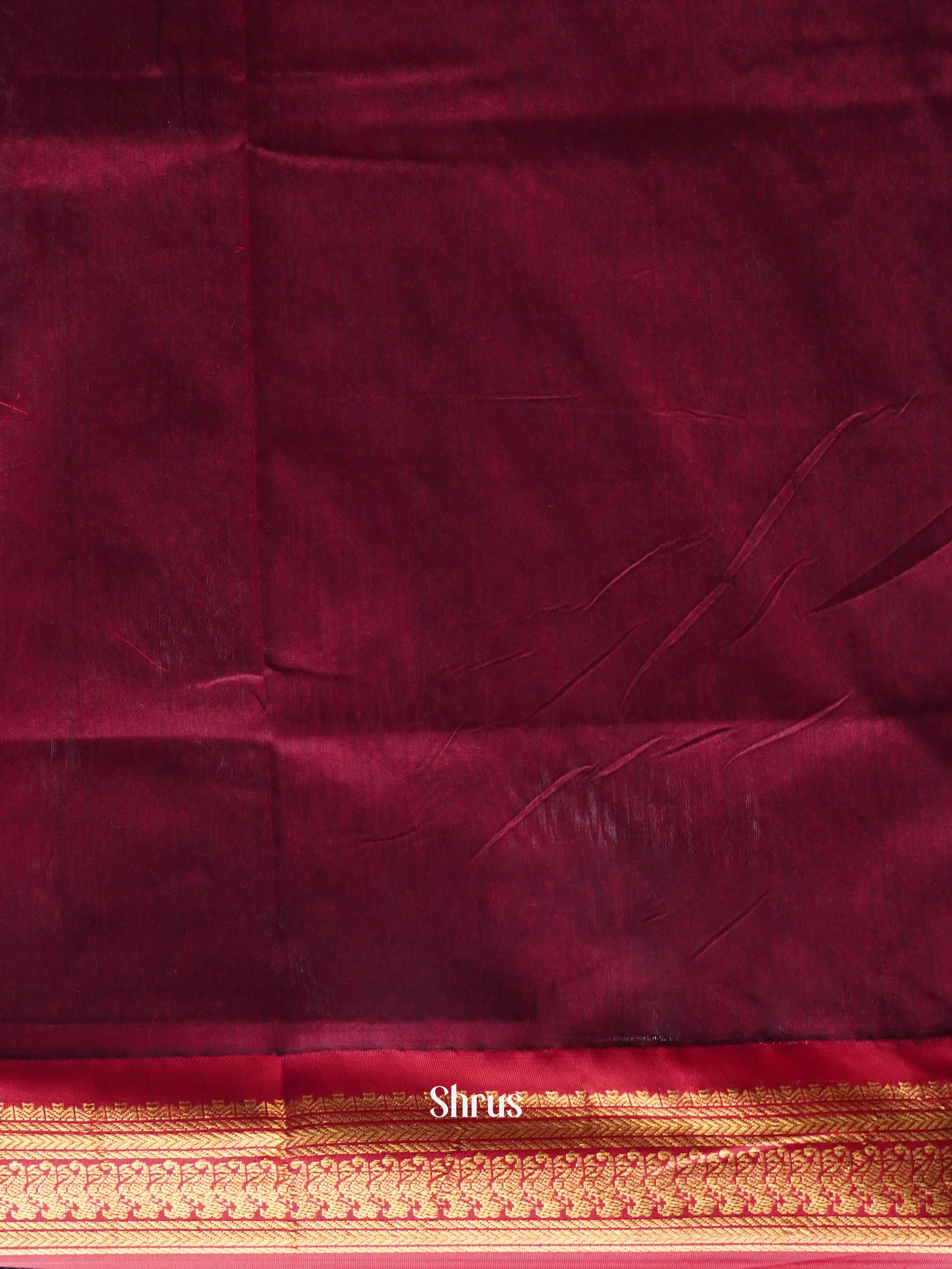 Blue & Maroon  - Kalyani Cotton Saree