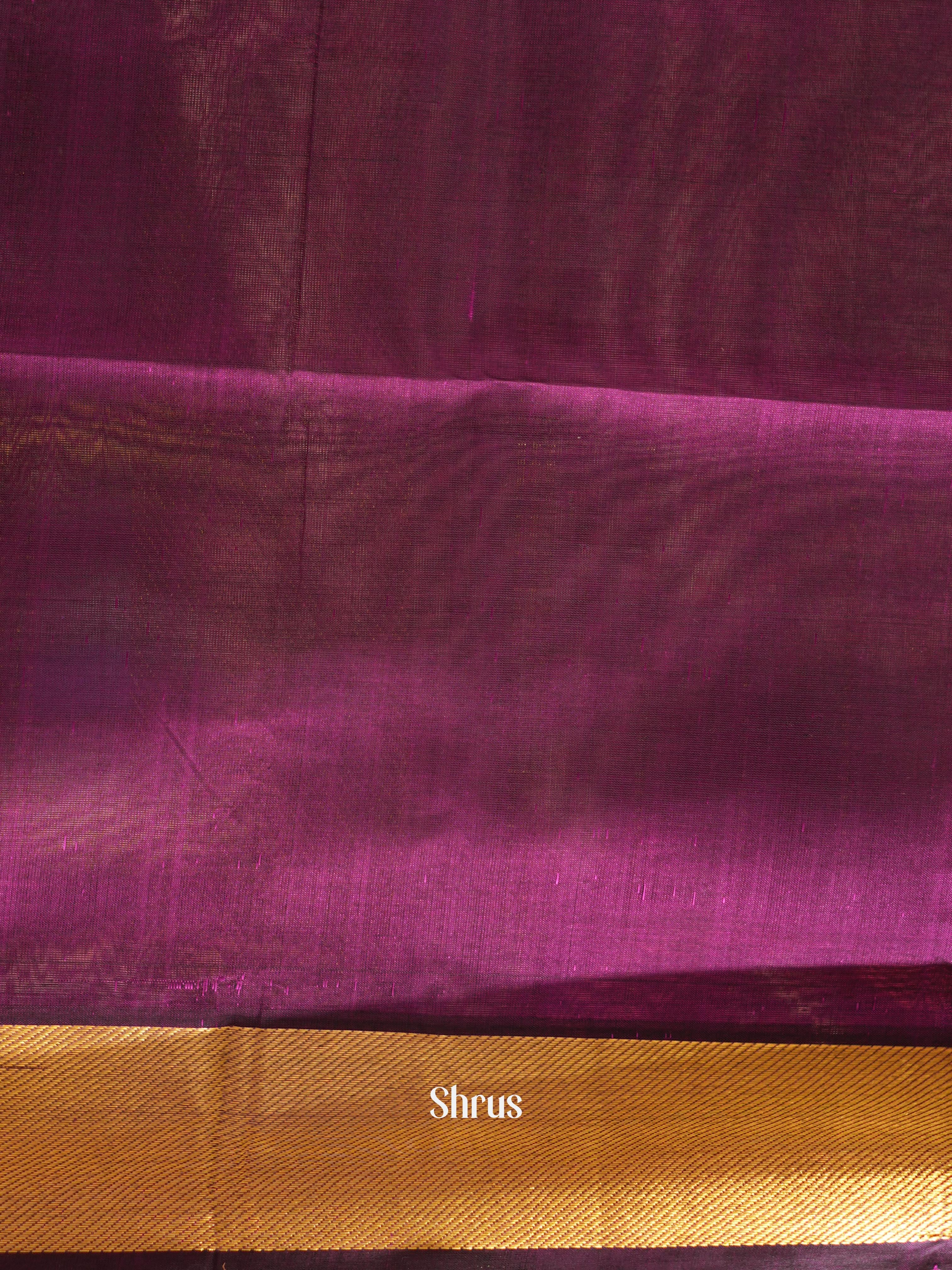 Brown & Purple - Silk Cotton Saree