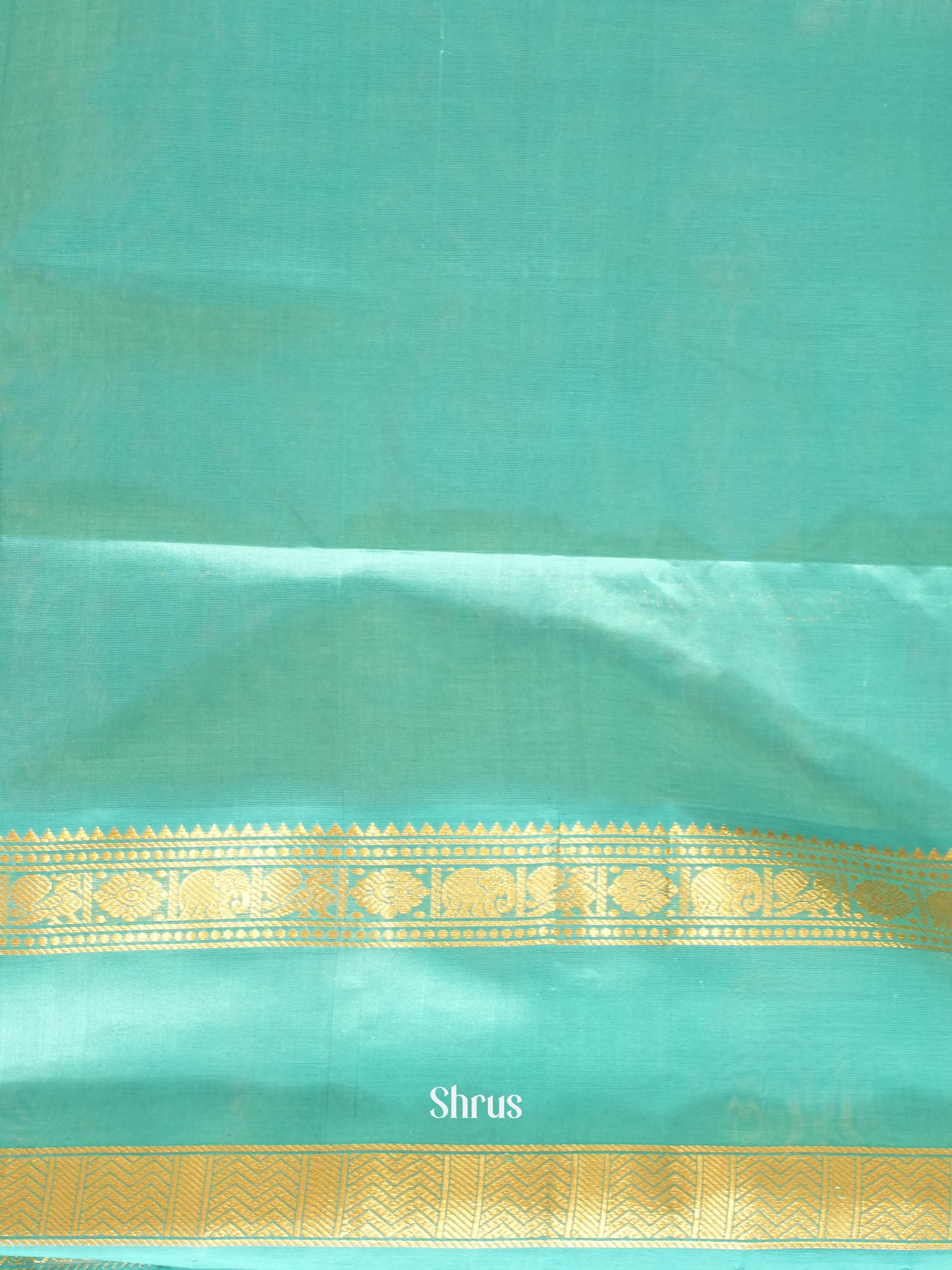 Purple & Teal - Silk Cotton Saree