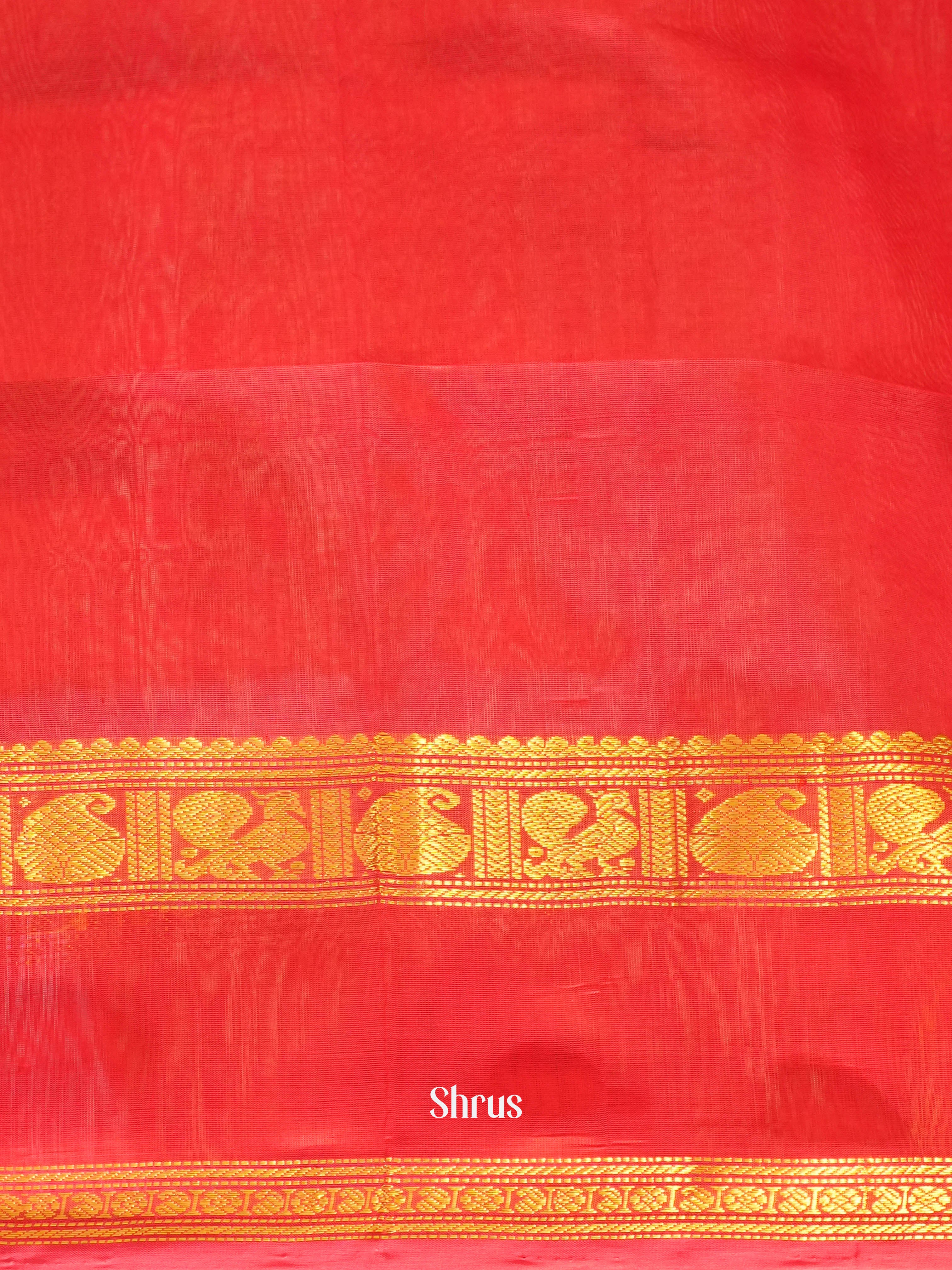 Yellow & Red - Silk Cotton Saree