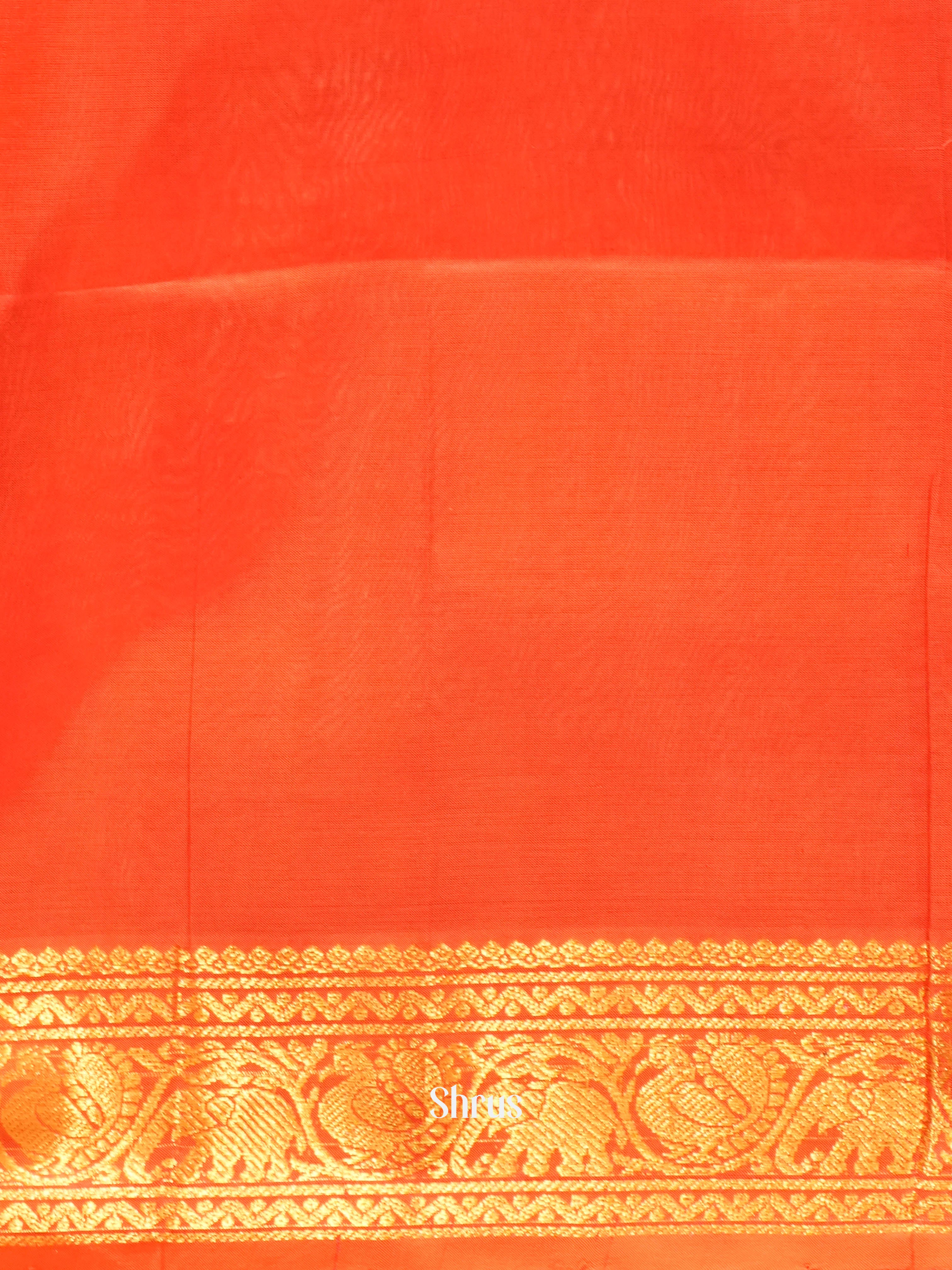 Green & Orange - Silk Cotton Saree