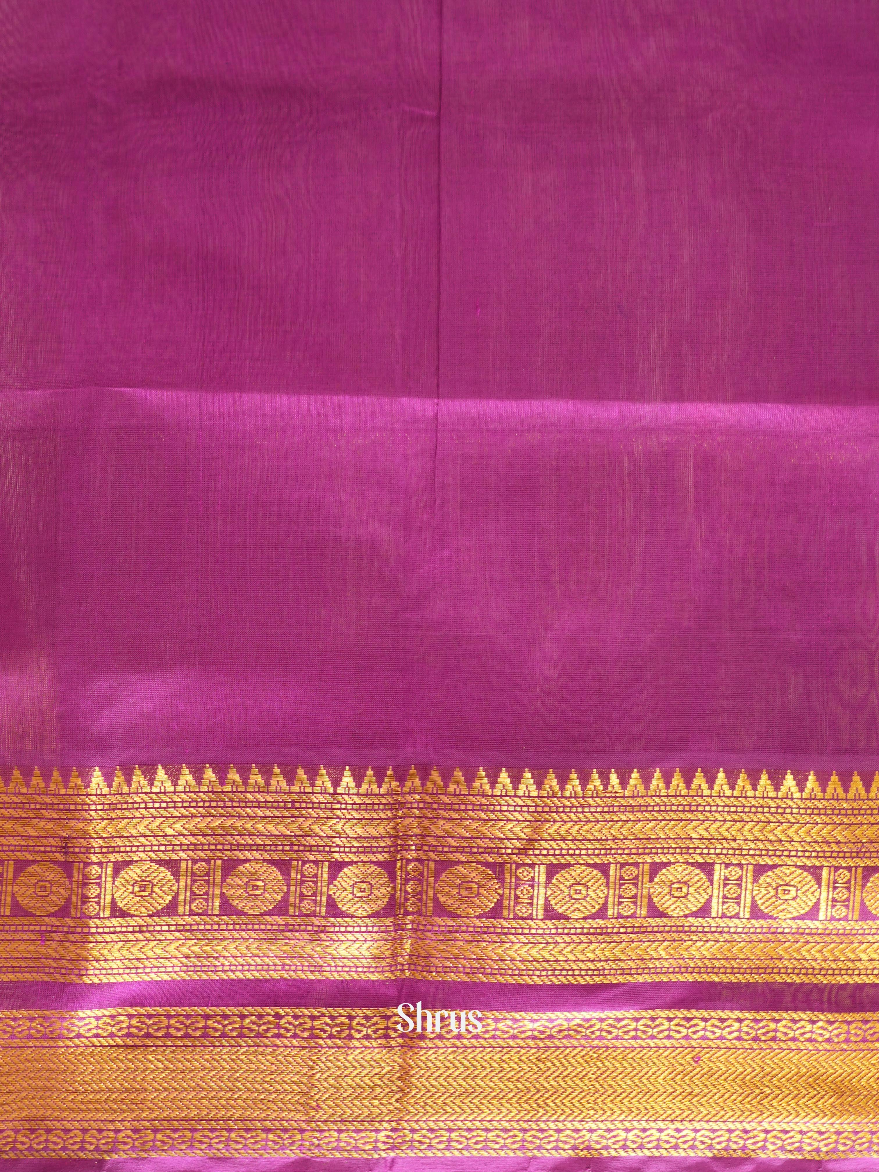 Blue & Purple - Silk Cotton Saree