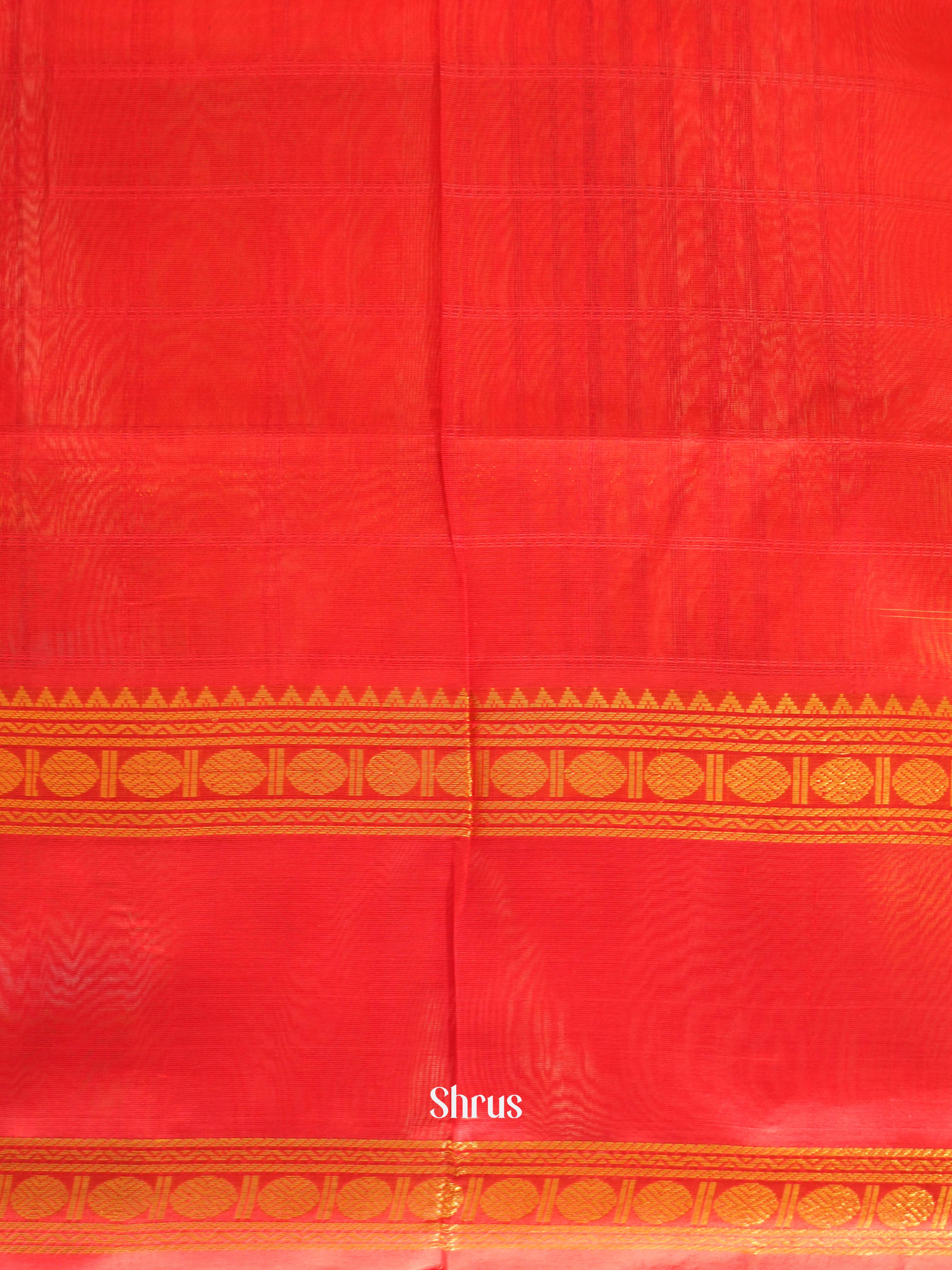 Yellow & Red - Silk Cotton Saree