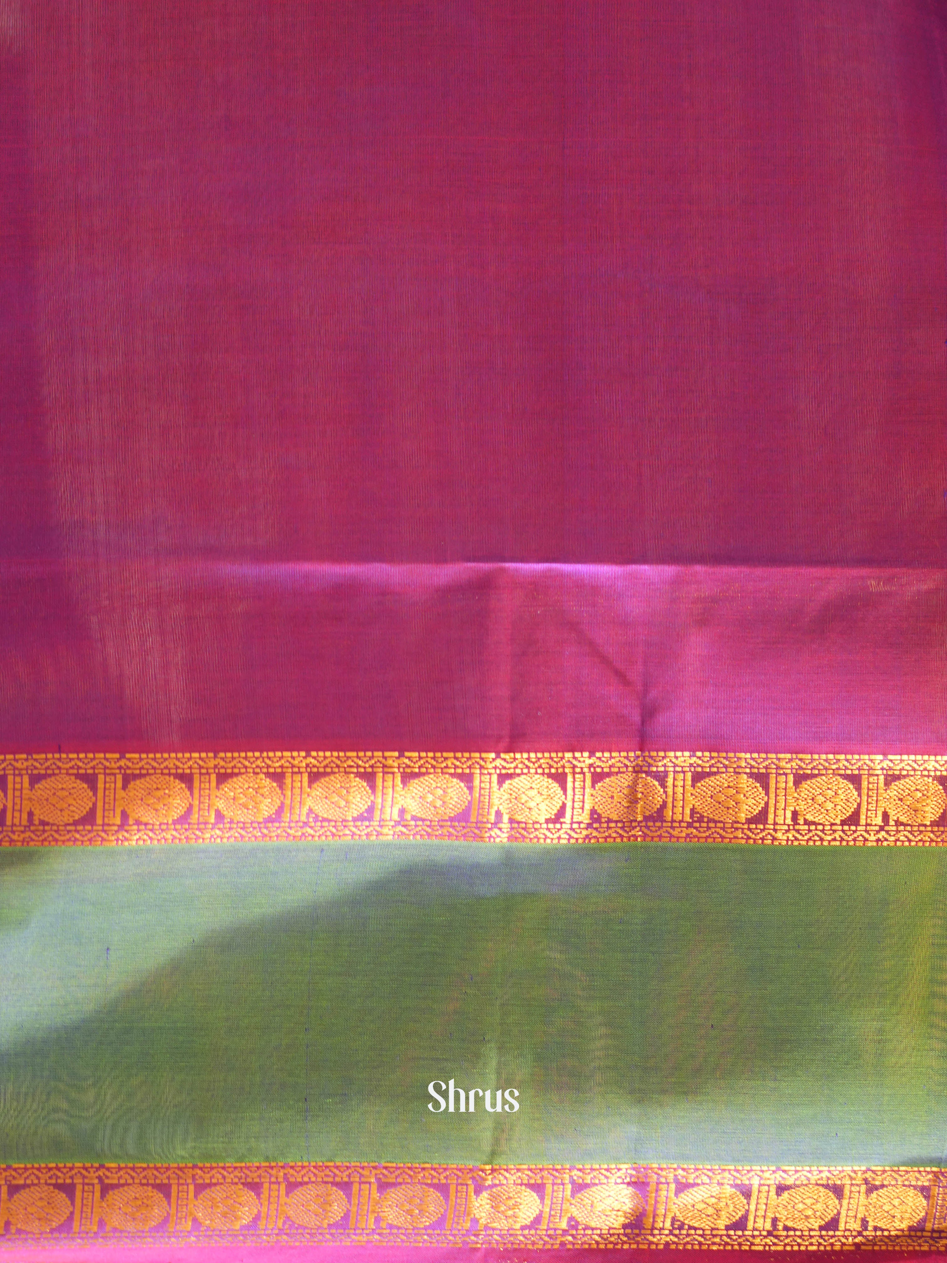 Purple & Green - Silk Cotton Saree