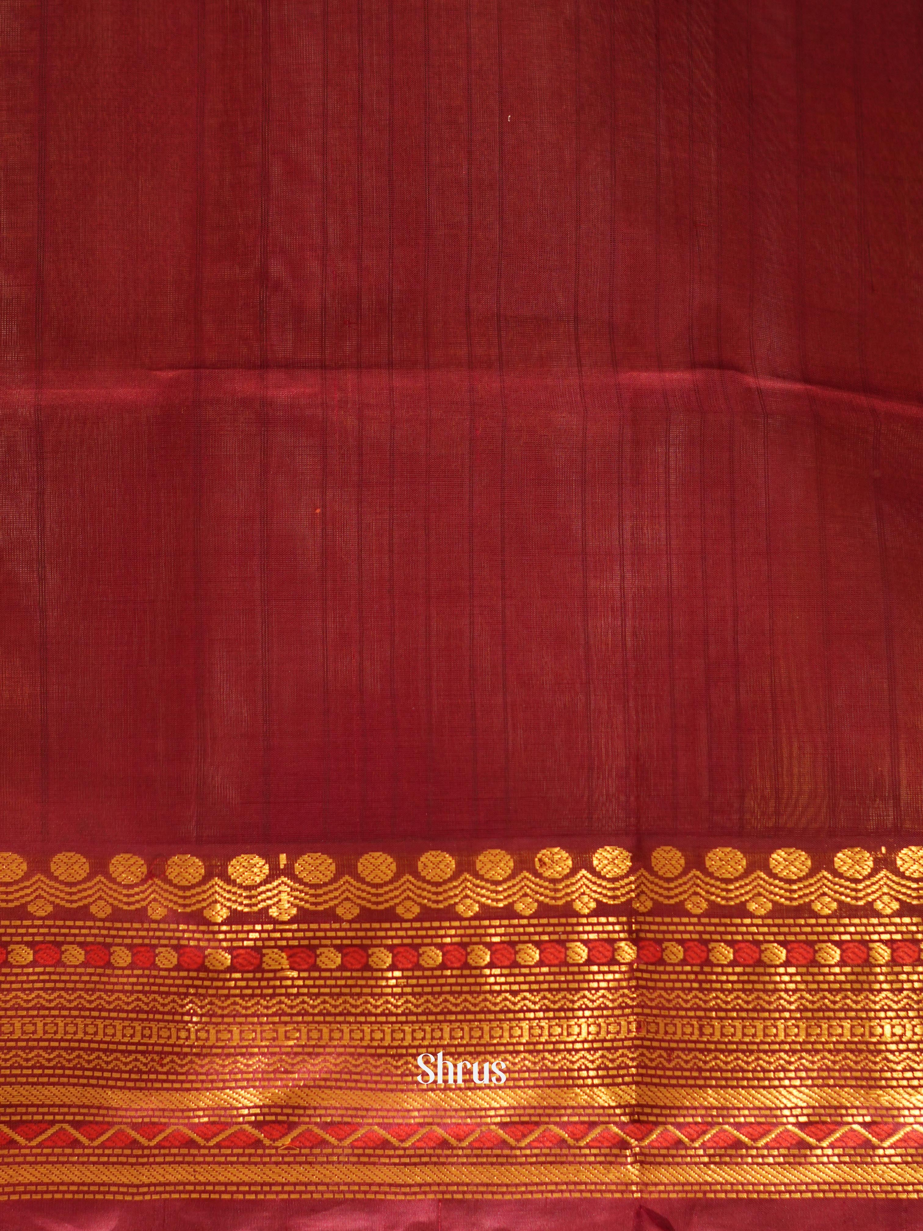 Green & Maroon - Silk Cotton Saree