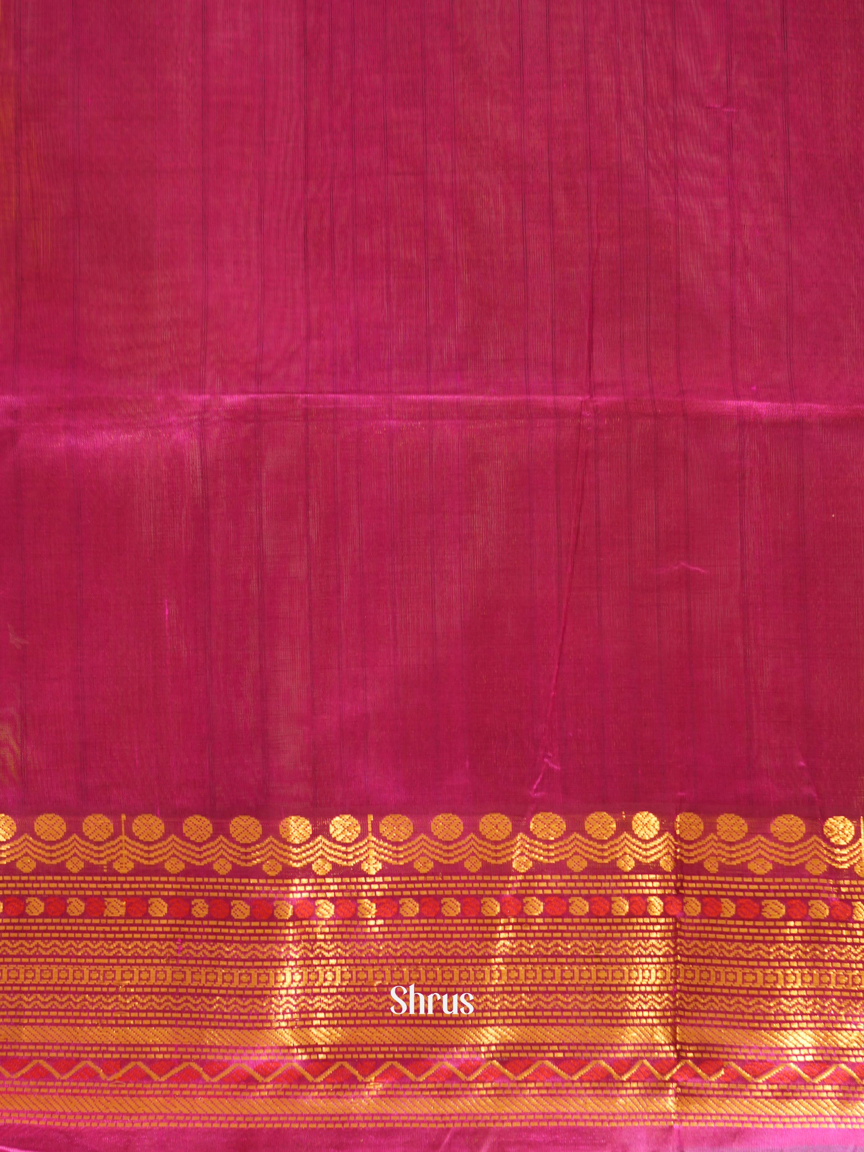 Brown & Pink - Silk Cotton Saree