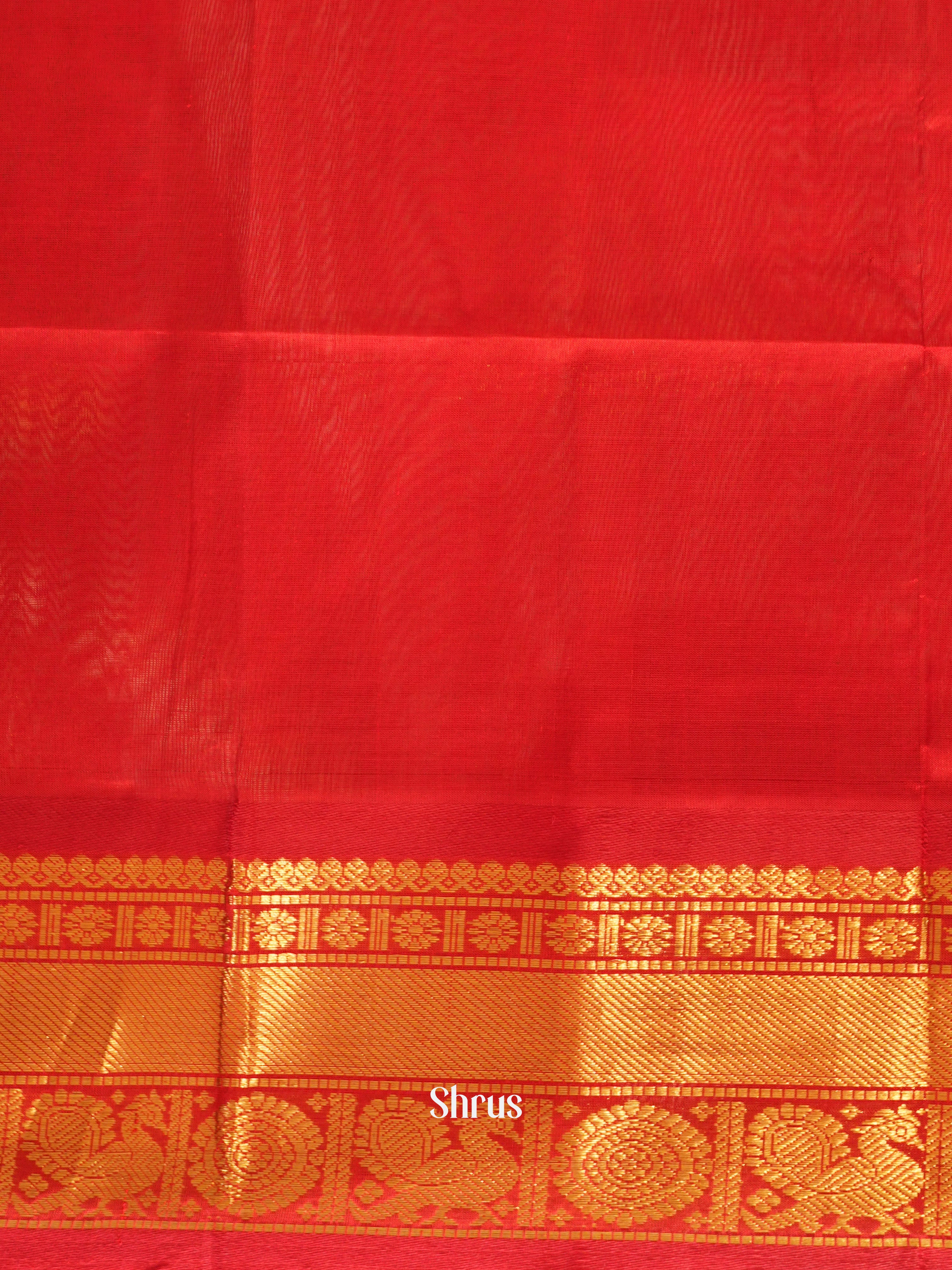 Green & Red - Silk Cotton Saree