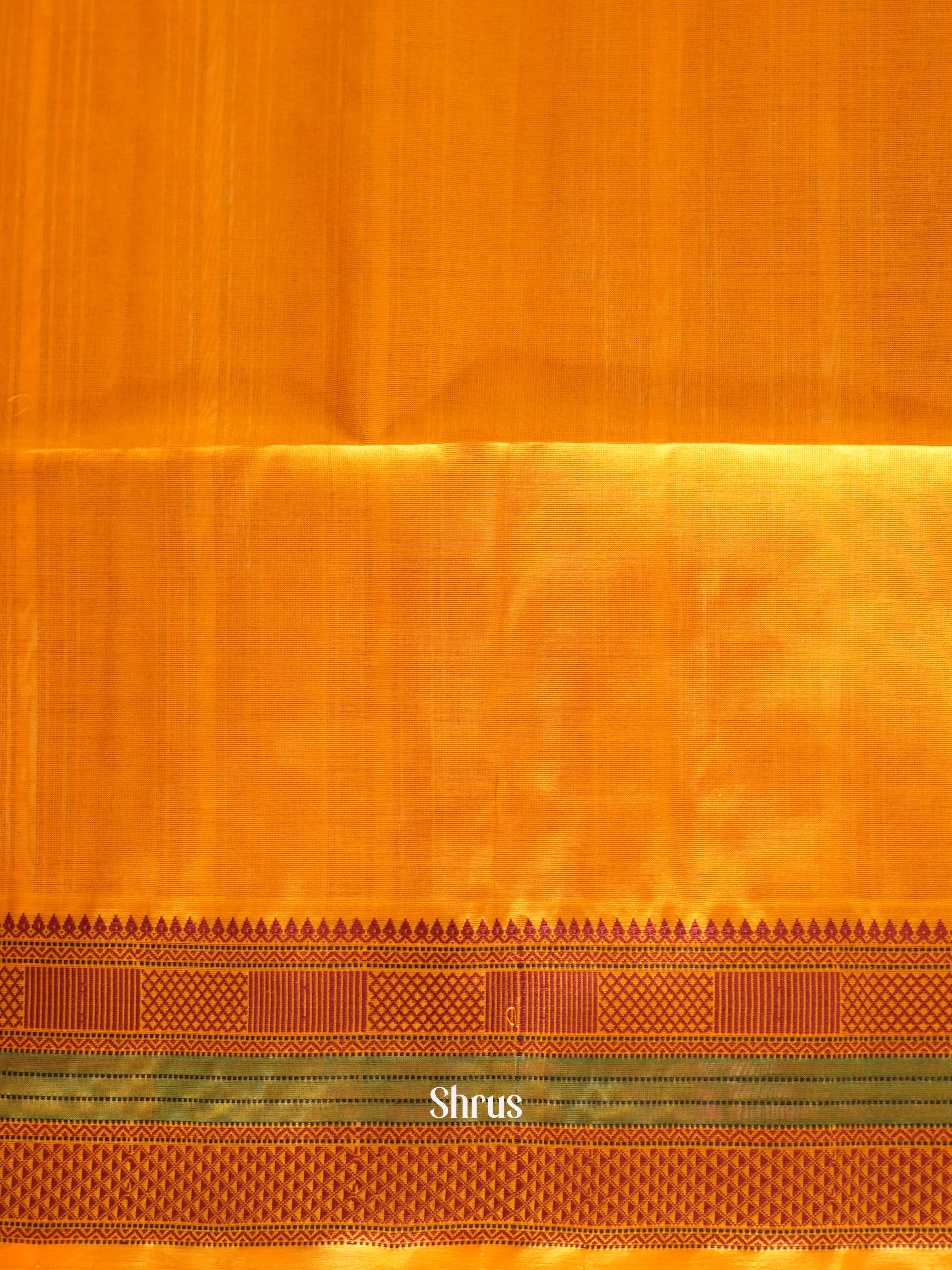 Brown & Mustard - Silk Cotton Saree