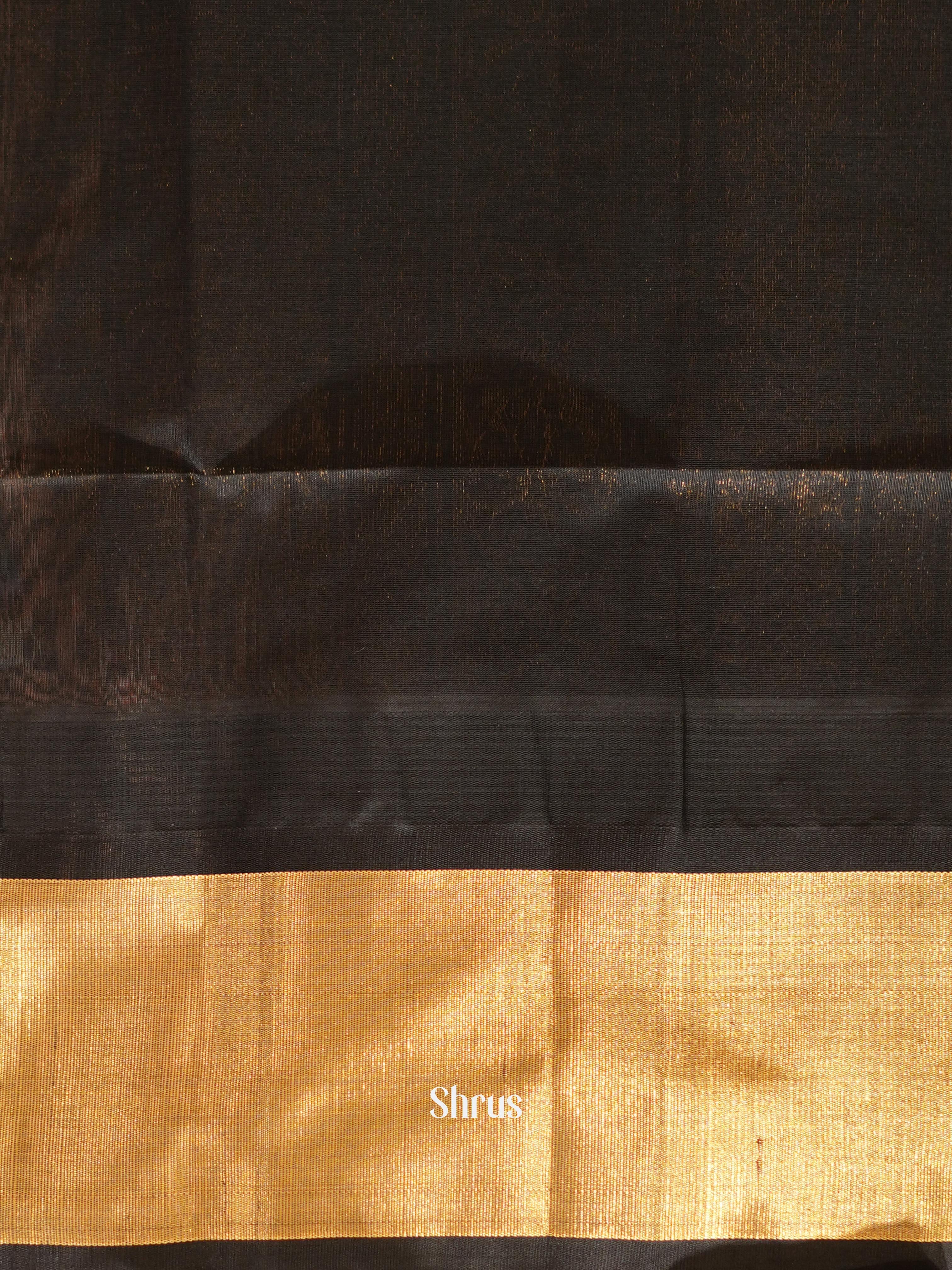 Sandal & Black - Silk Cotton Saree