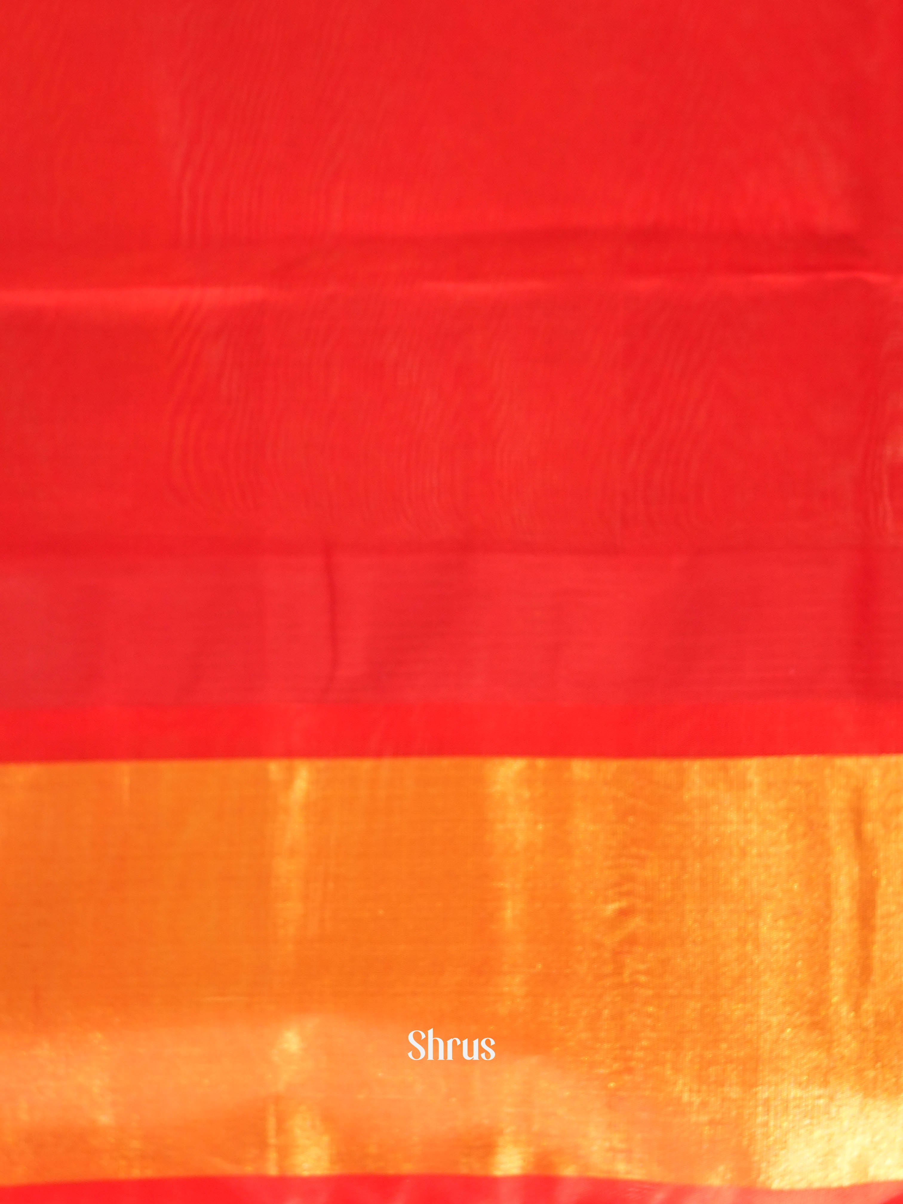 Sandal & Red - Silk Cotton Saree