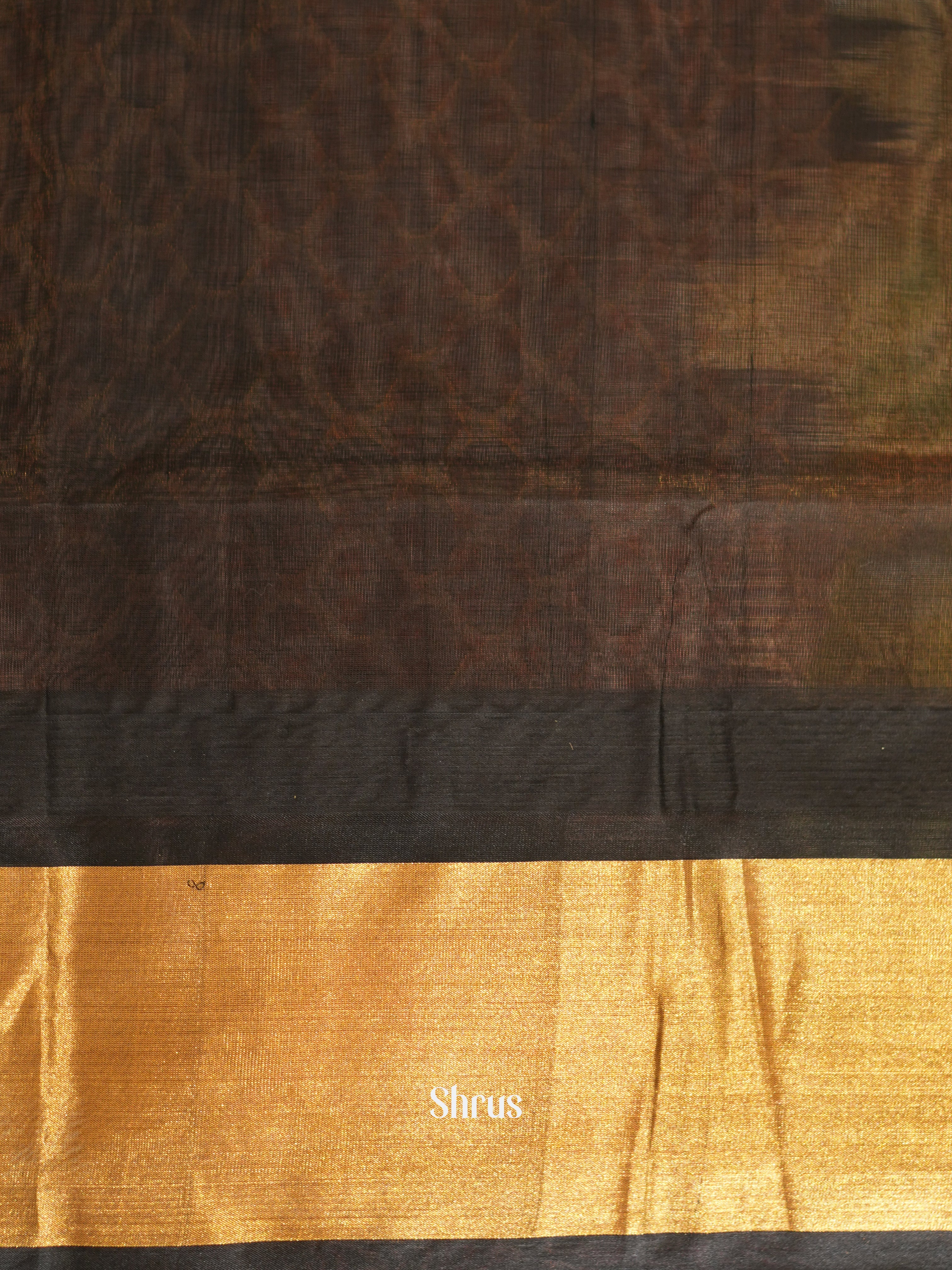 Beige & Black - Silk Cotton Saree