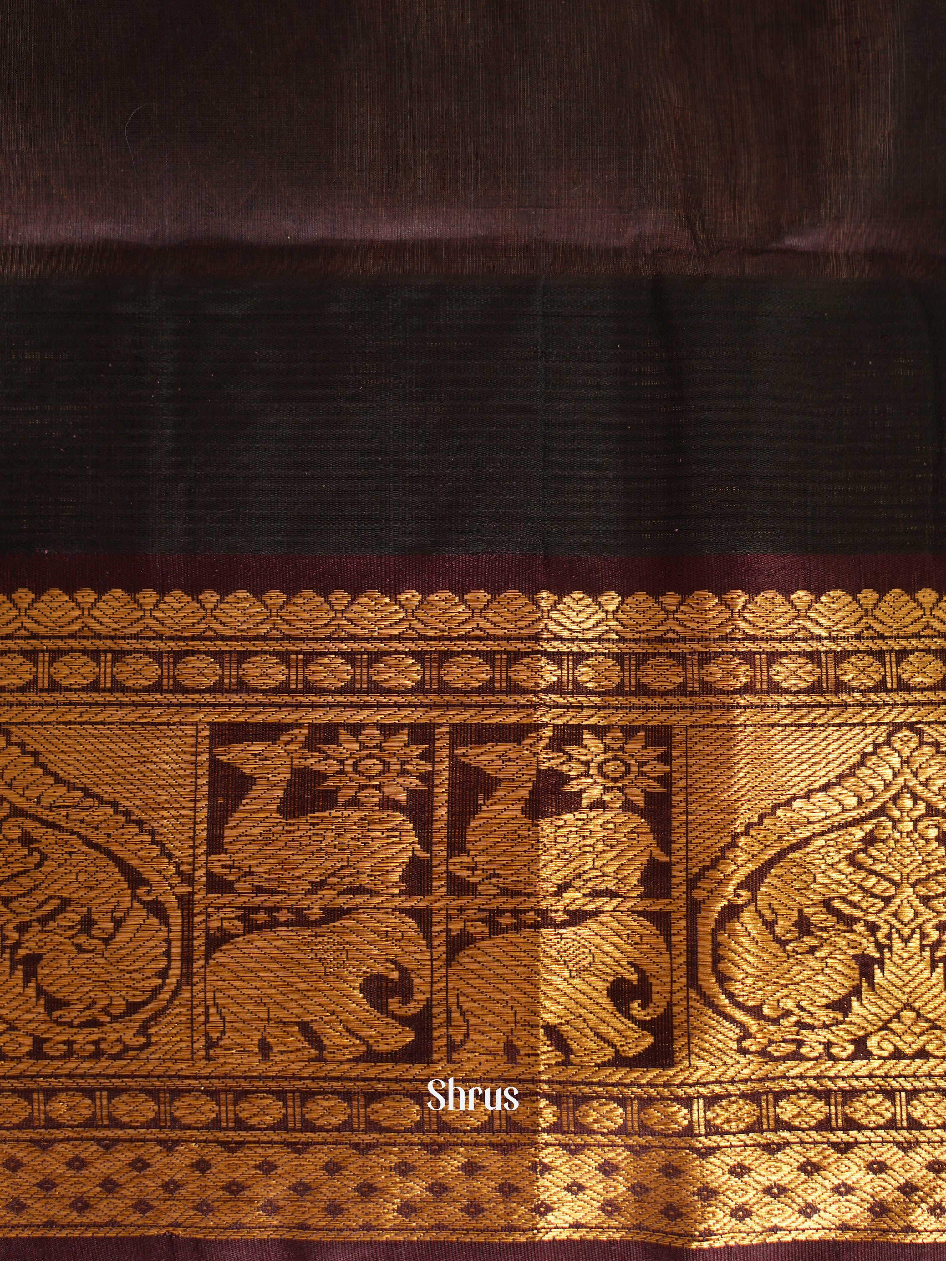 Green & Brown - Silk Cotton Saree