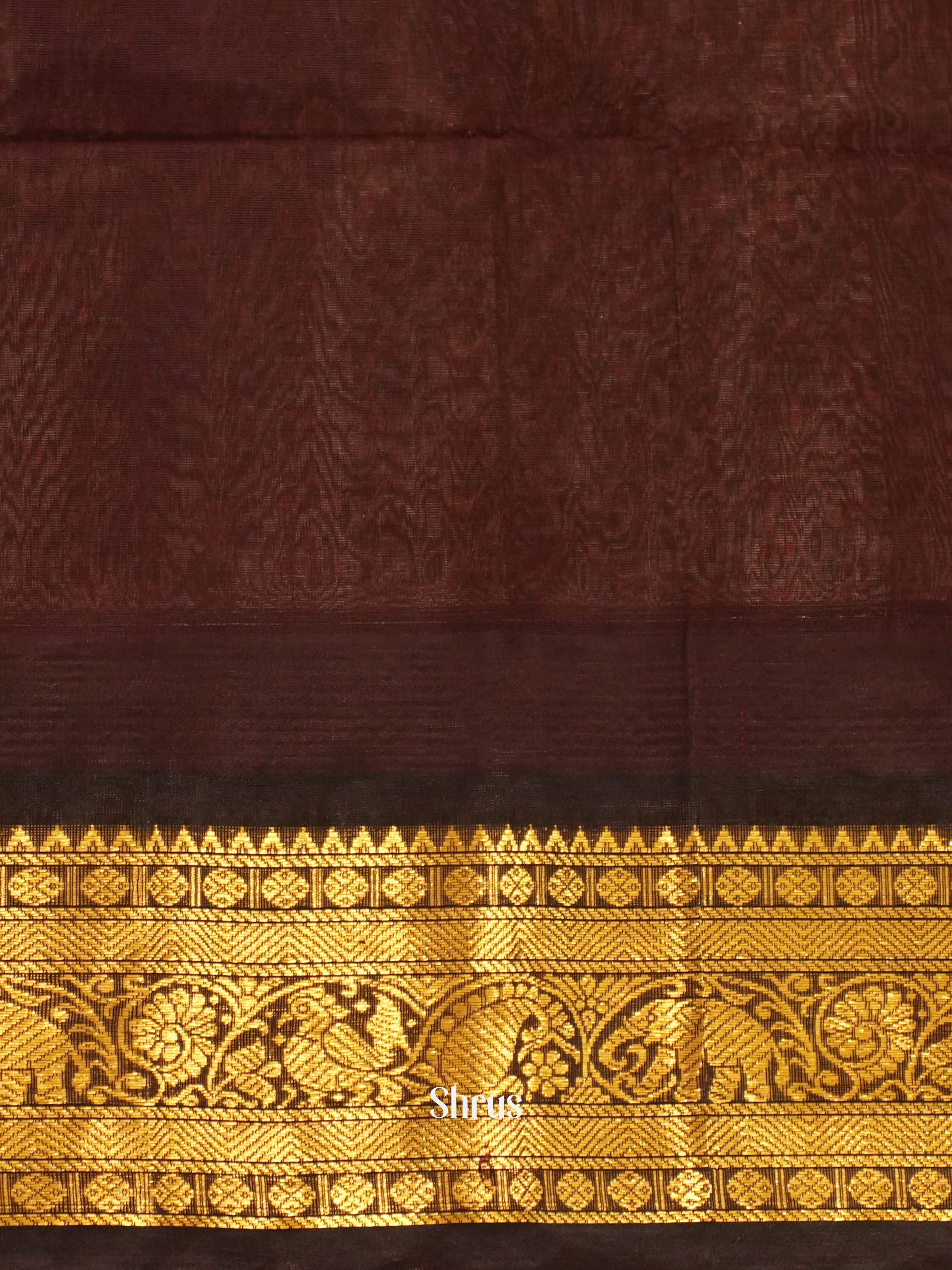 Blue & Brown - Silk Cotton Saree