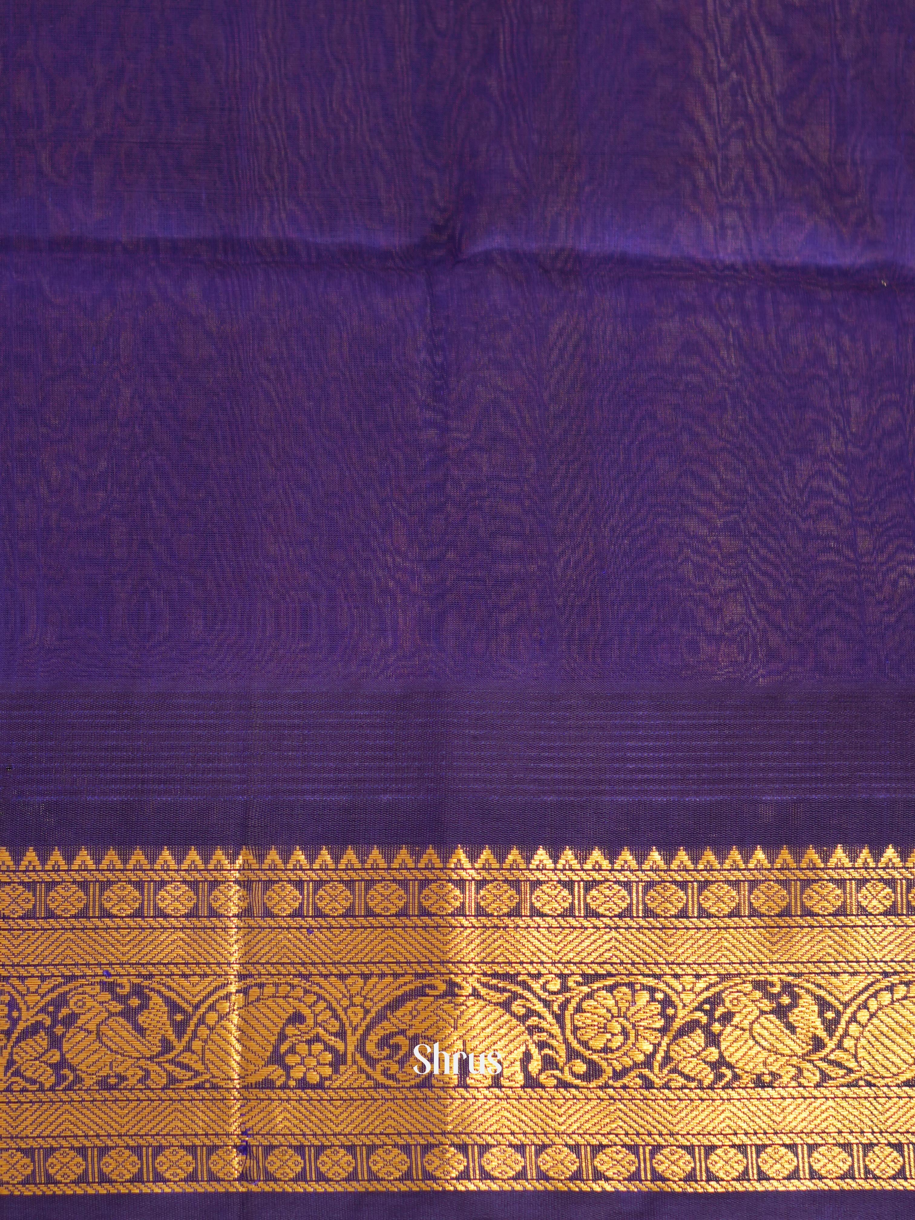 Yellow & Blue - Silk Cotton Saree