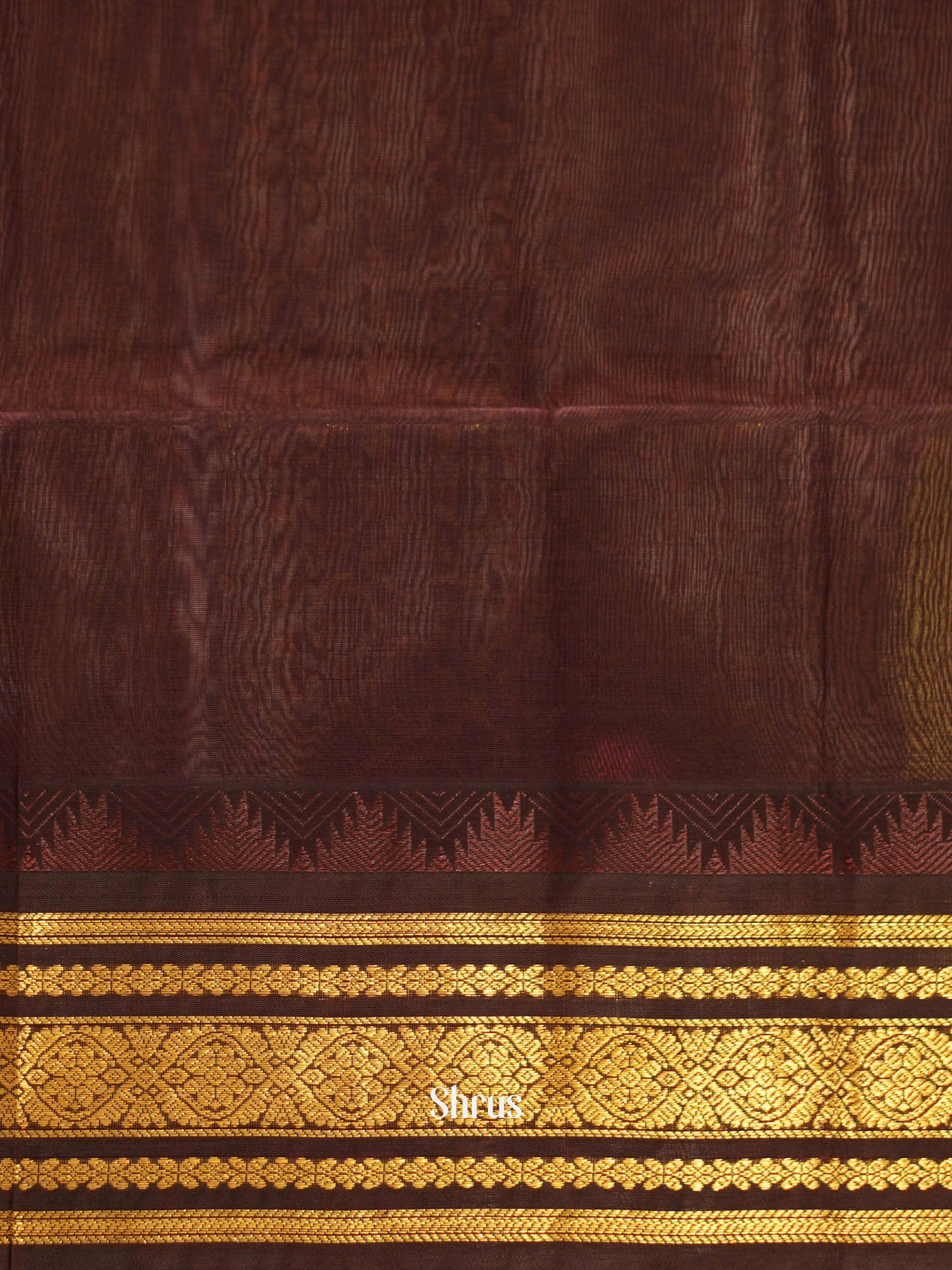 Yellow & Brown - Silk Cotton Saree