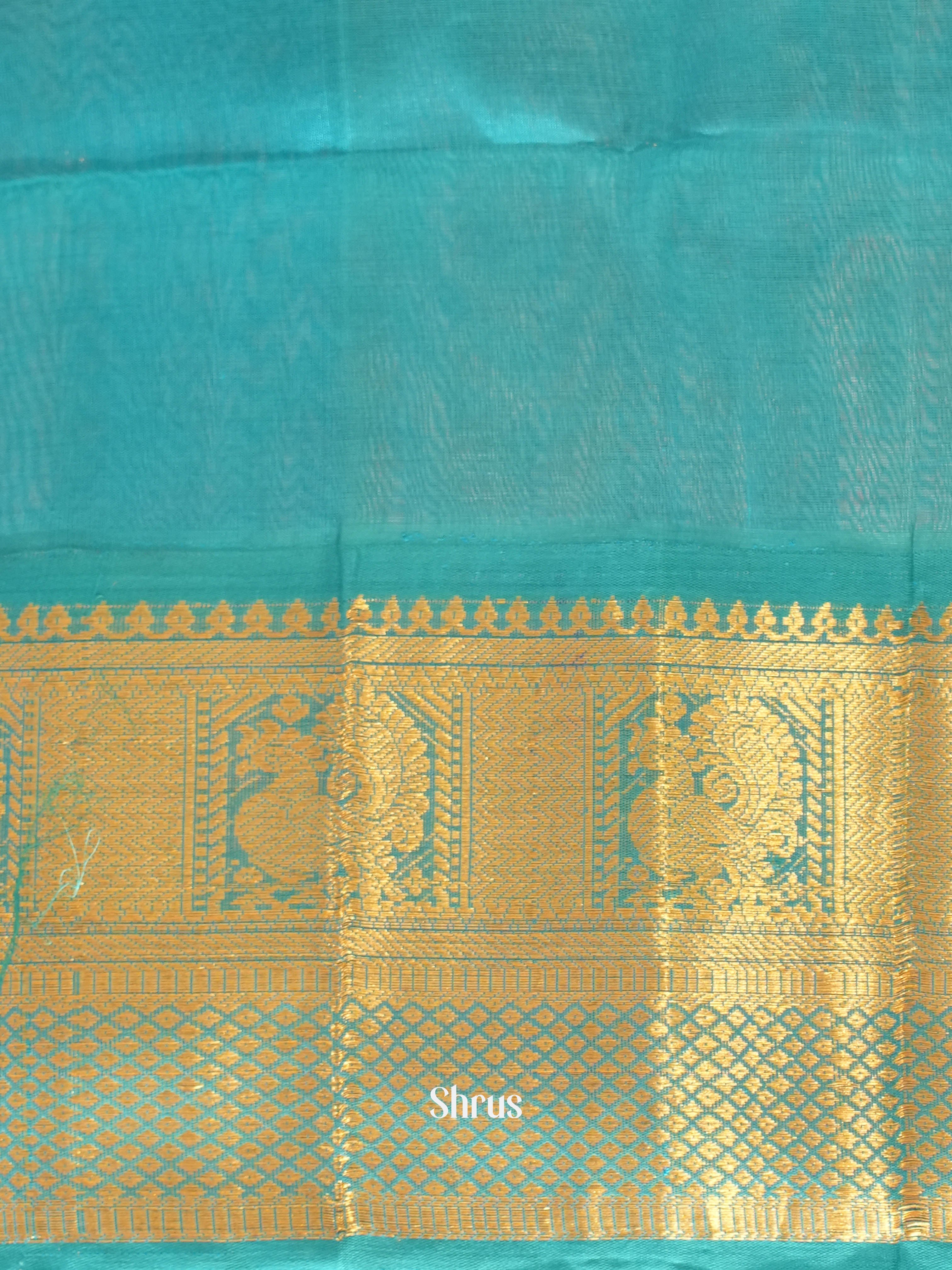 Violet & Teal - Silk Cotton Saree