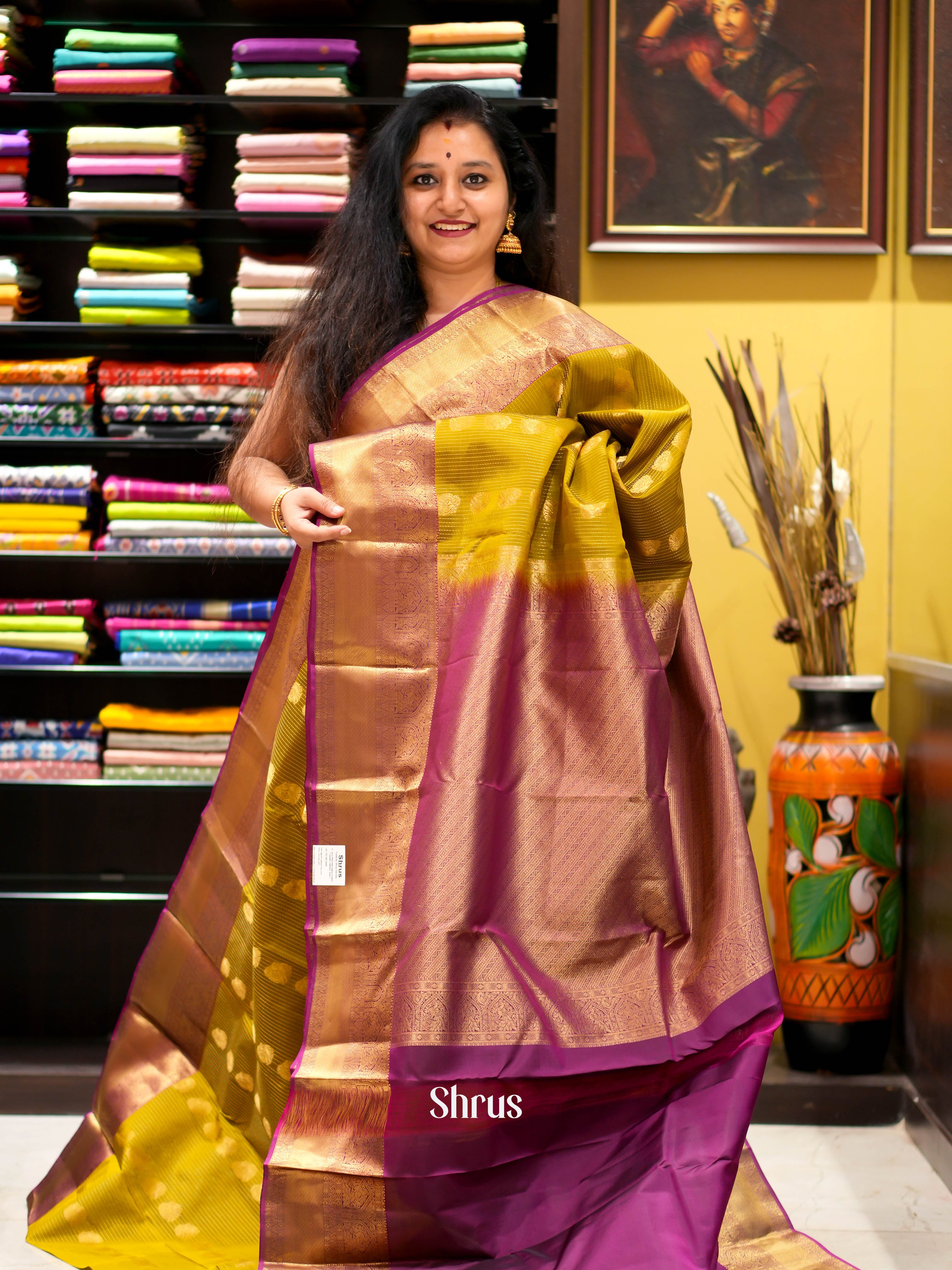 Blue & Yellow - Silk Cotton Saree