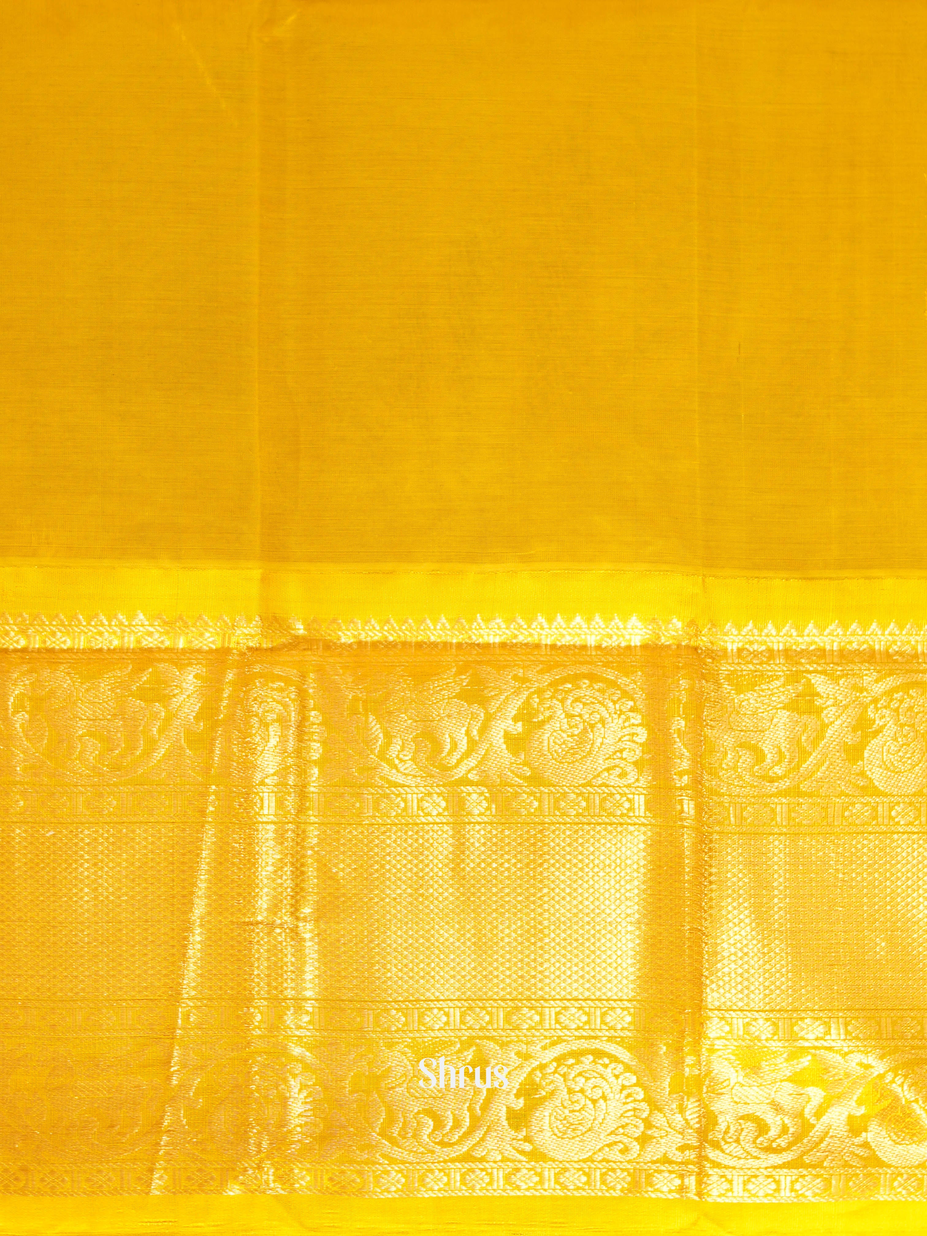 Brown & Yellow - Silk Cotton Saree