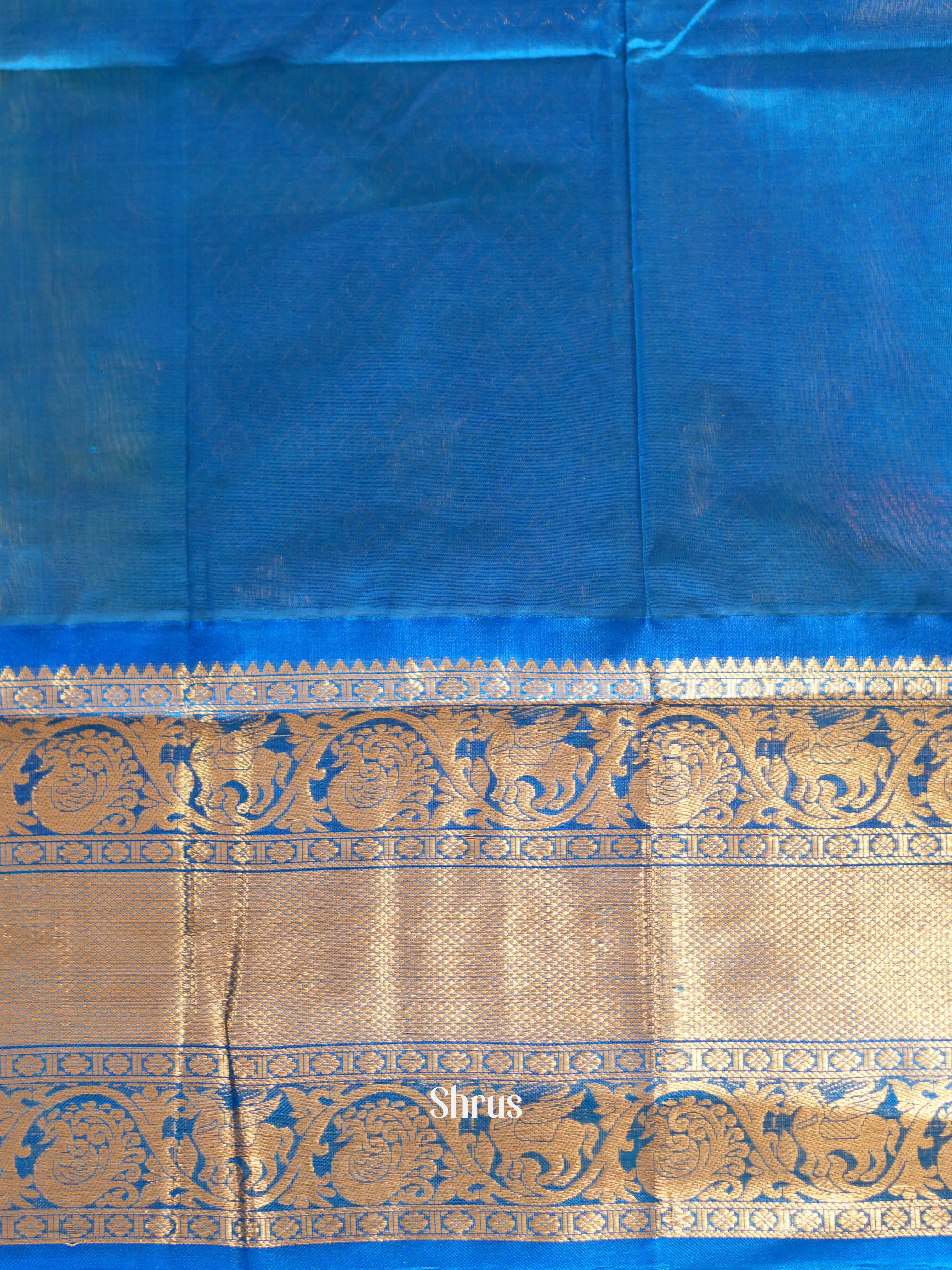 Mathulir Green  & Blue - Silk Cotton Saree