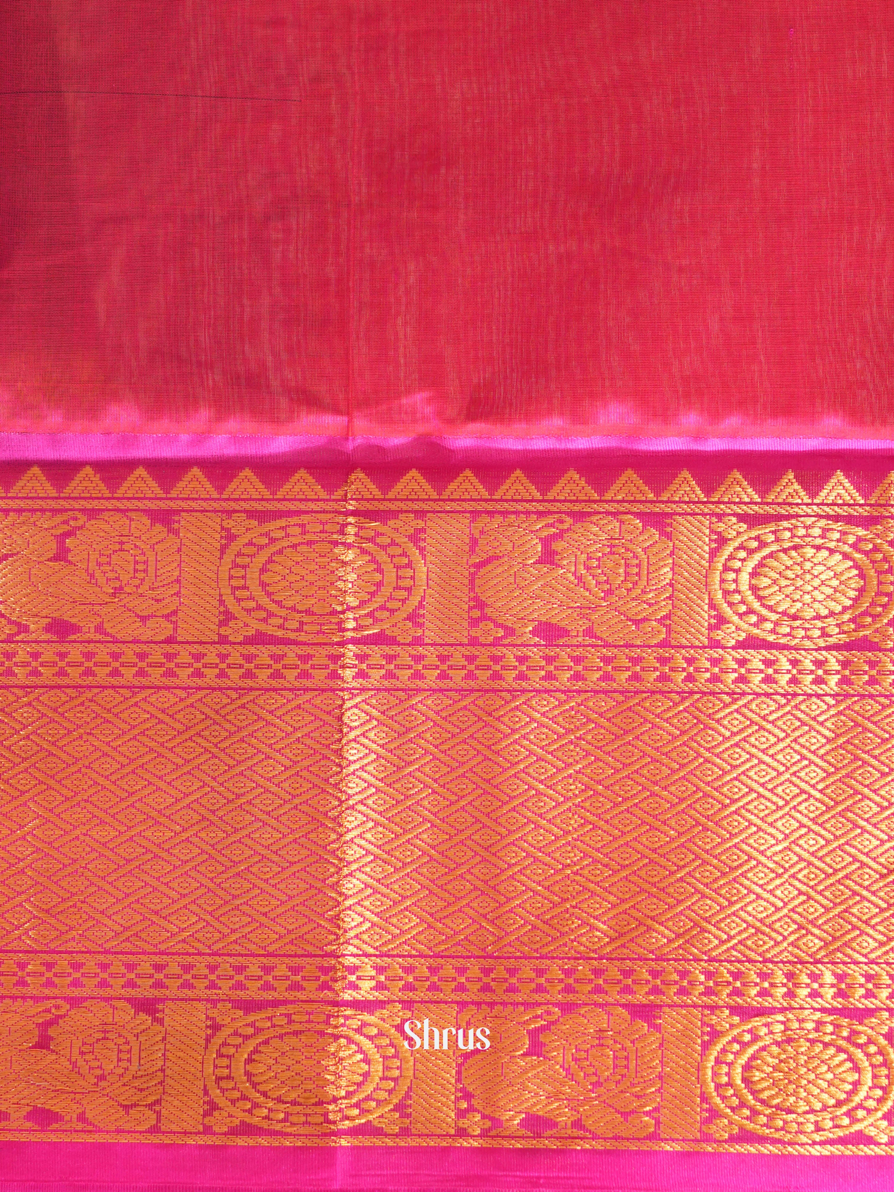 Green & Pink - Silk cotton Saree