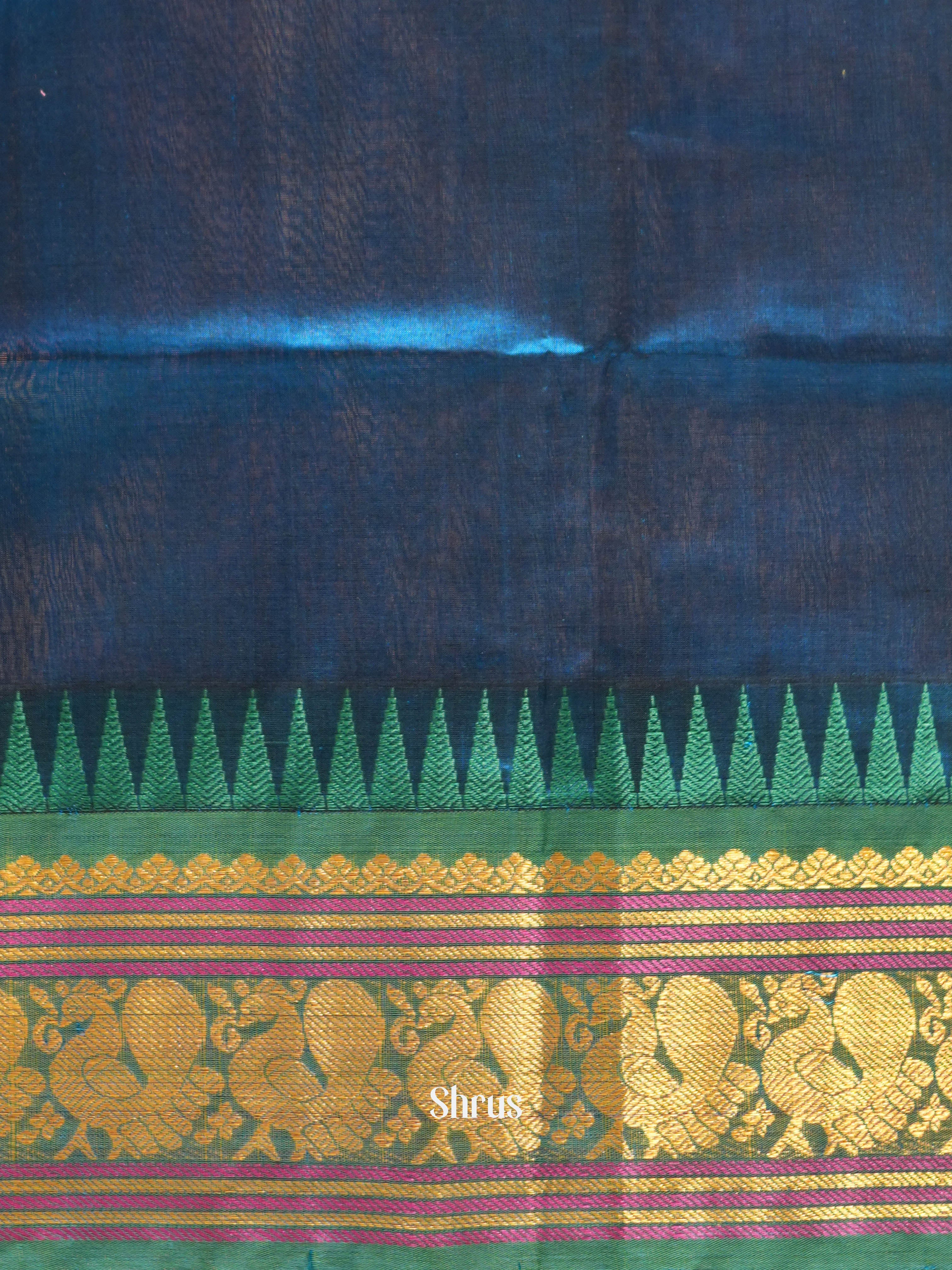 Baby Pink & Blue - Silk Cotton Saree