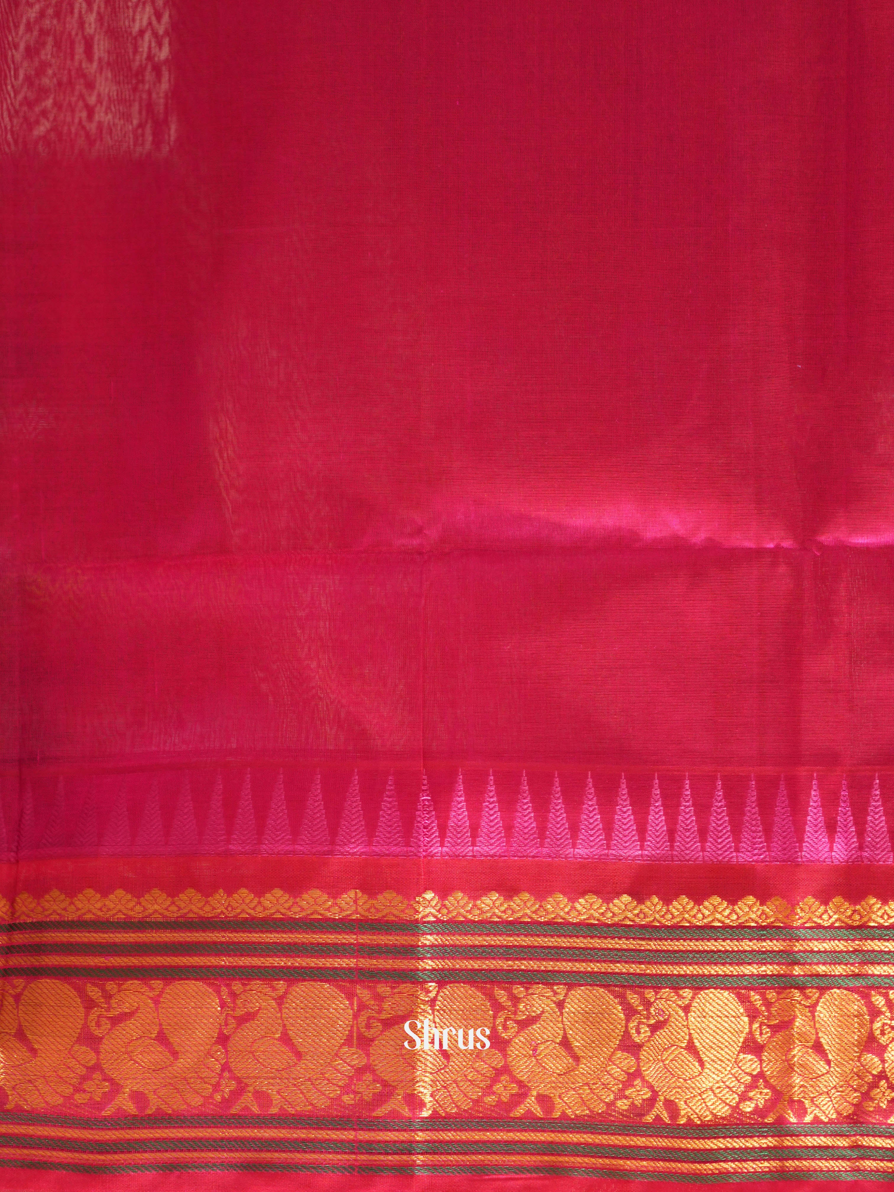 Violet & Pink - Silk cotton Saree