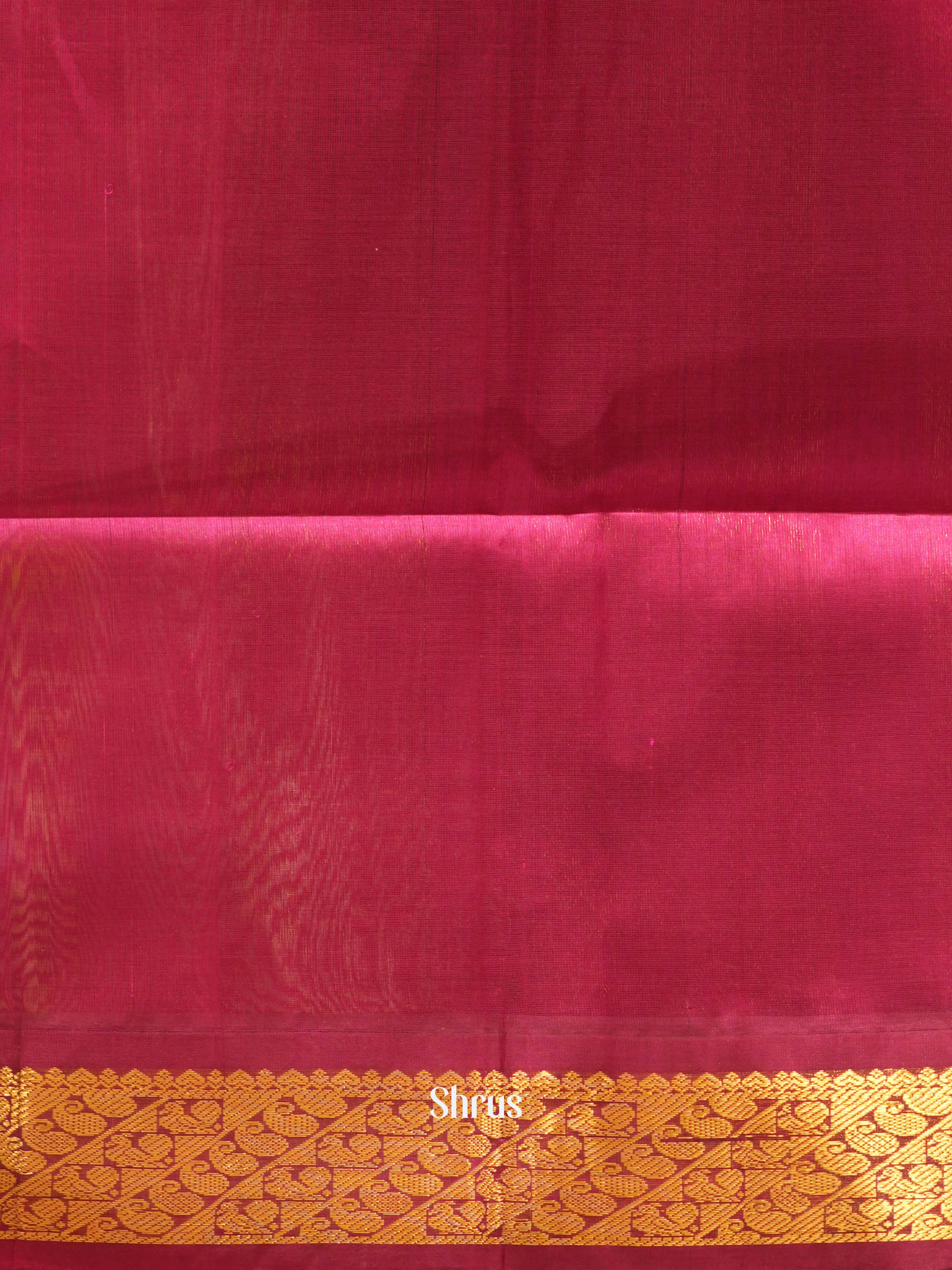 Green & Maroon - Silk cotton Saree