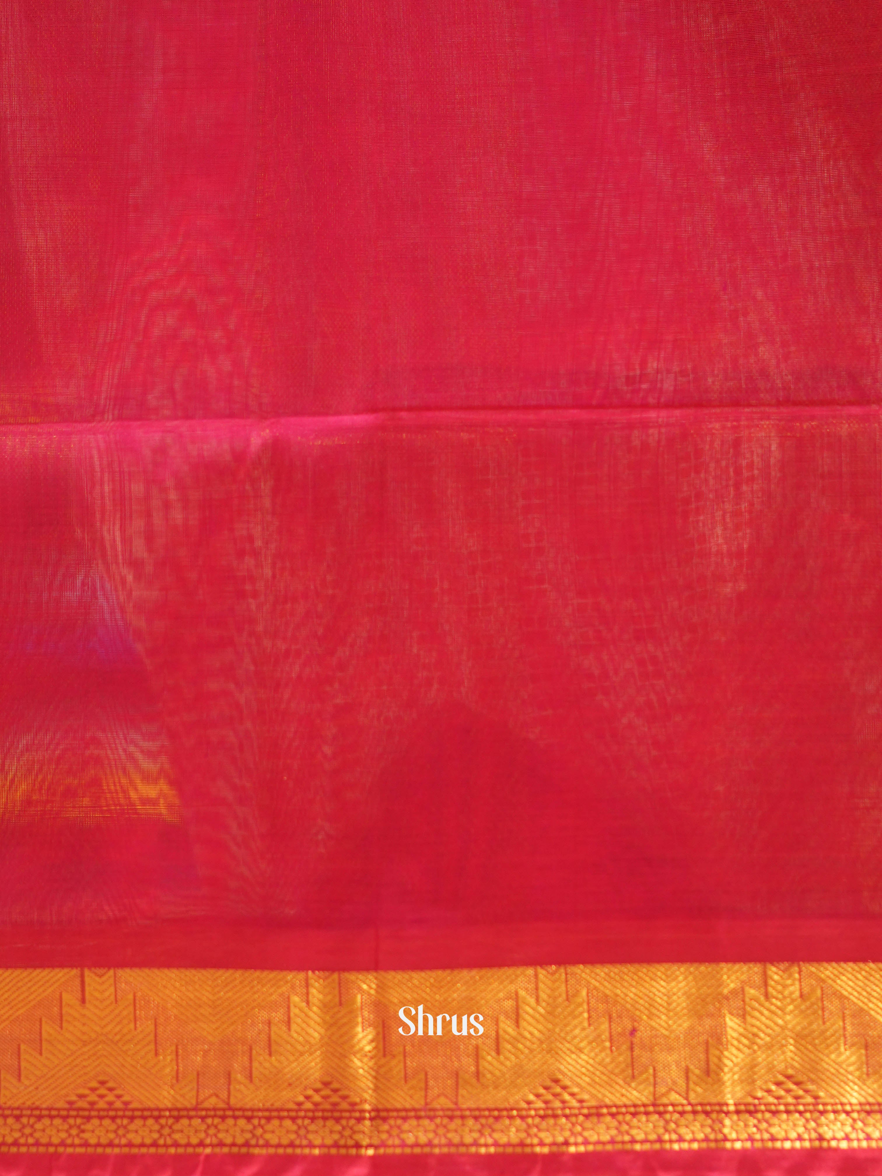 Violet & Red - Silk cotton Saree