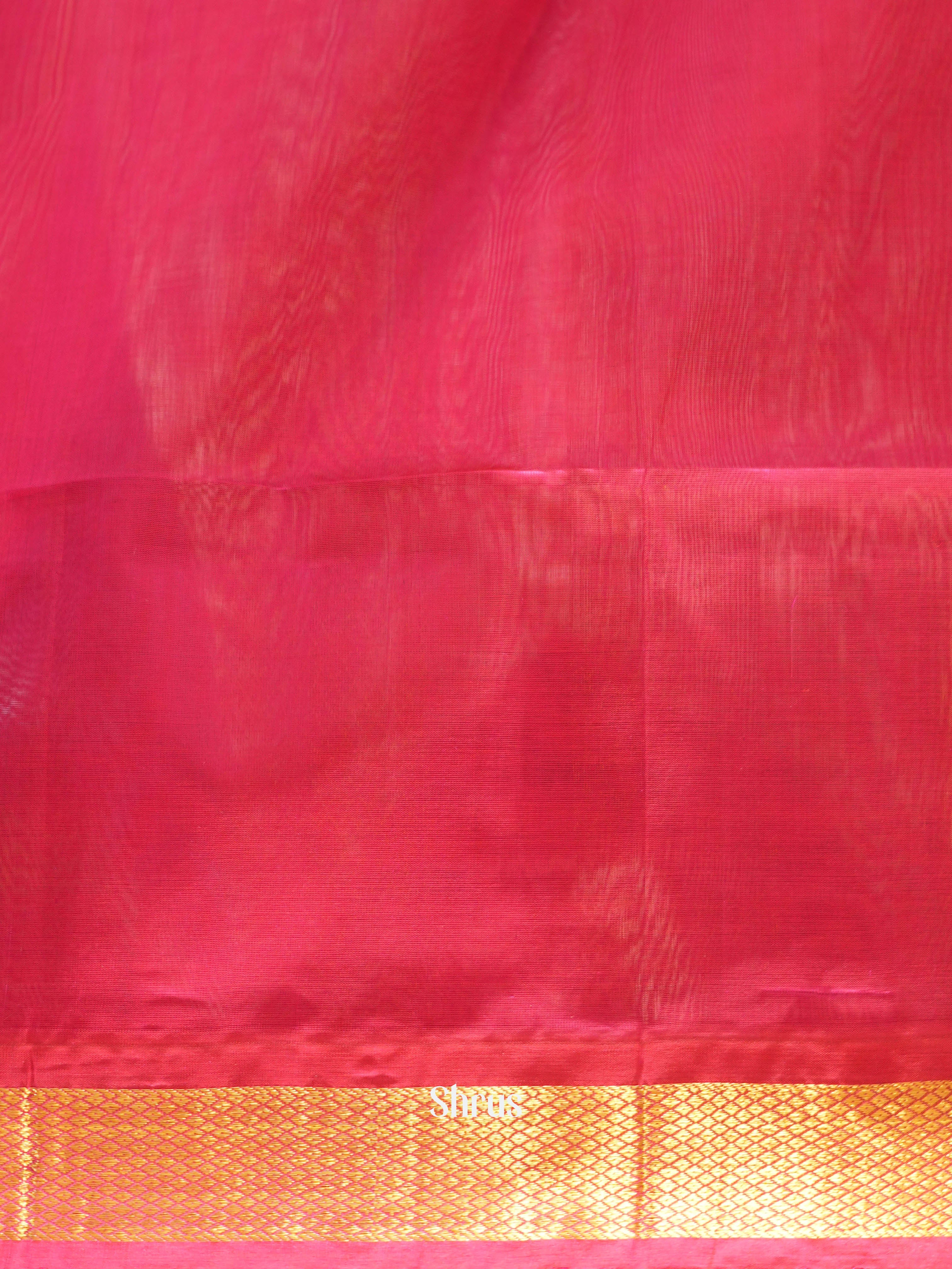 Dark Green & Pink - Silk Cotton Saree