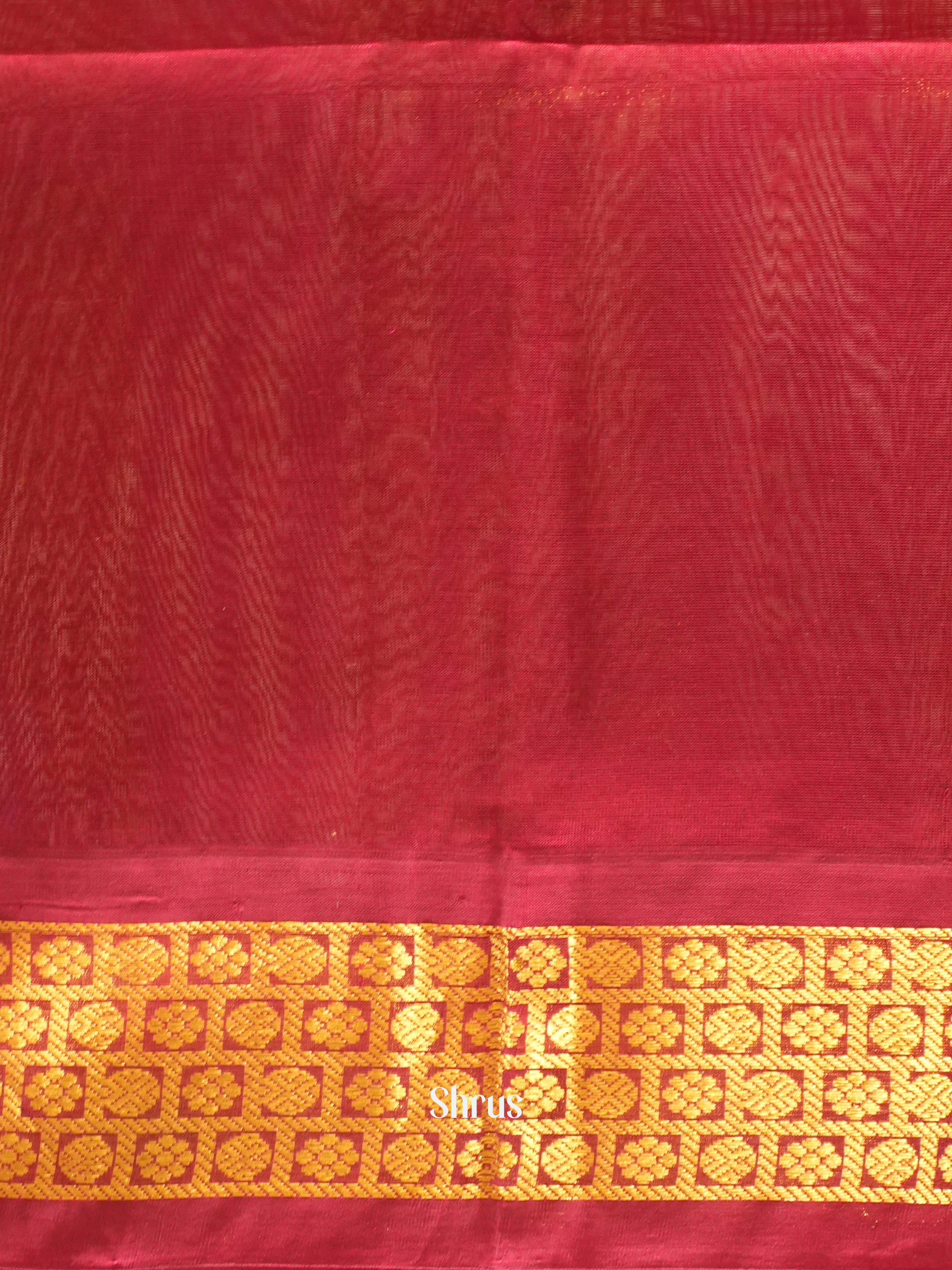 Green & Maroon - Silk Cotton Saree