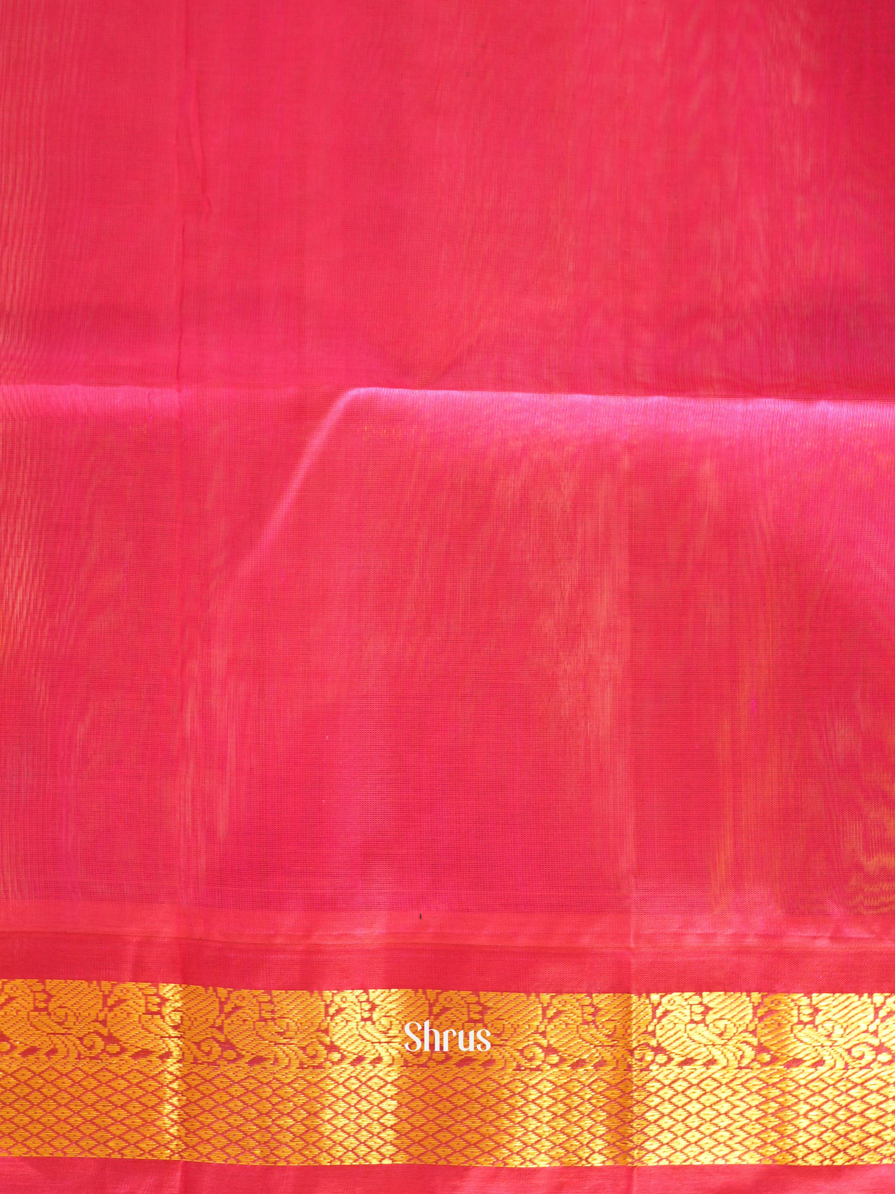 Blue & Pink - Silk Cotton Saree