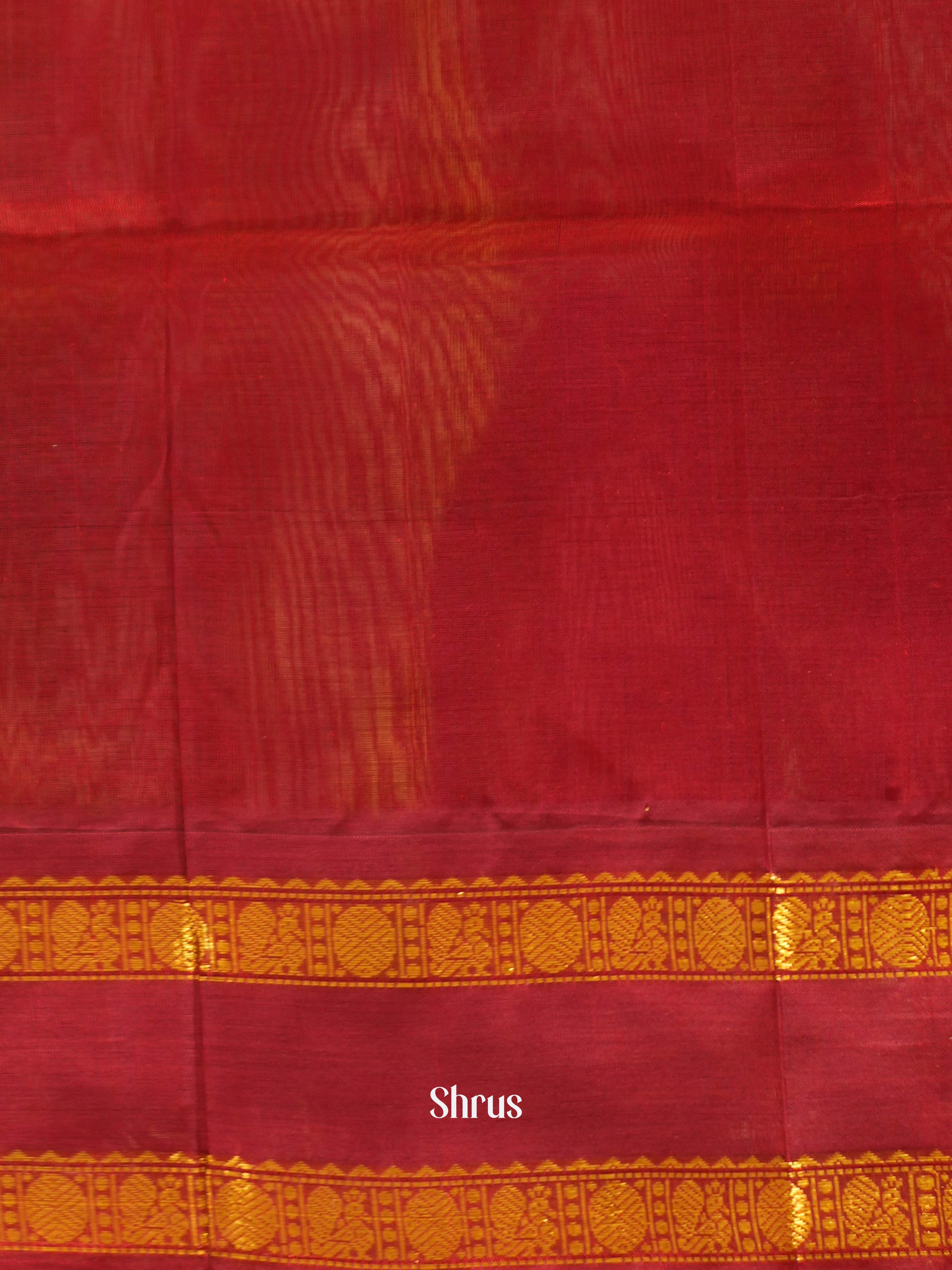 Green & Maroon - Silk Cotton Saree