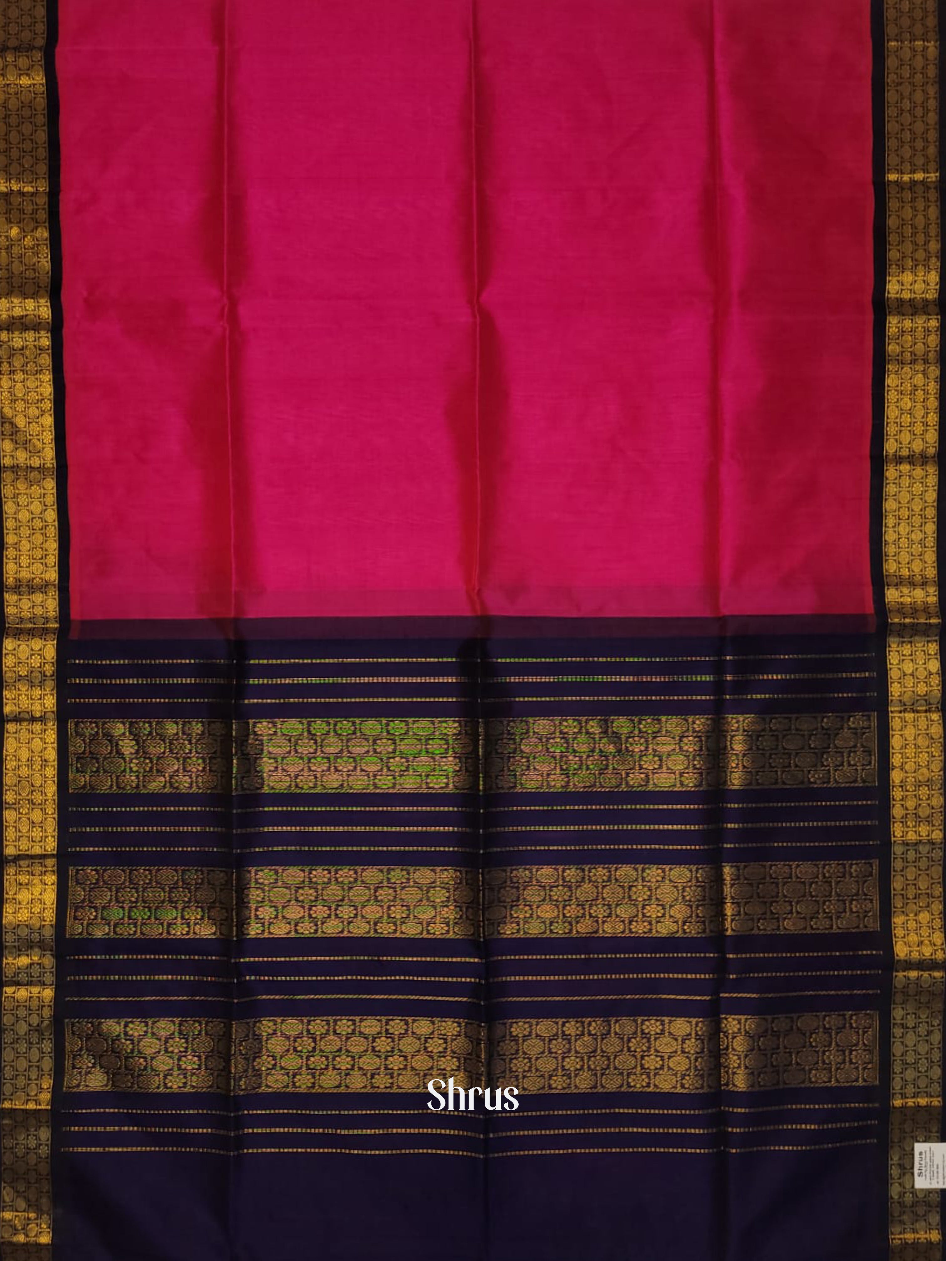 Pink & Blue - Silk Cotton Saree